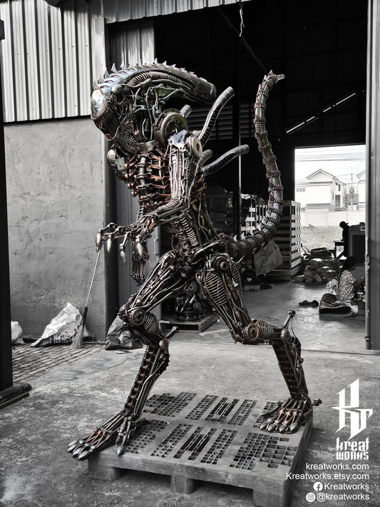 Recycled Metal Direful Monster (made-to-order) / Recycle Metal Sustainable Sculpture Art