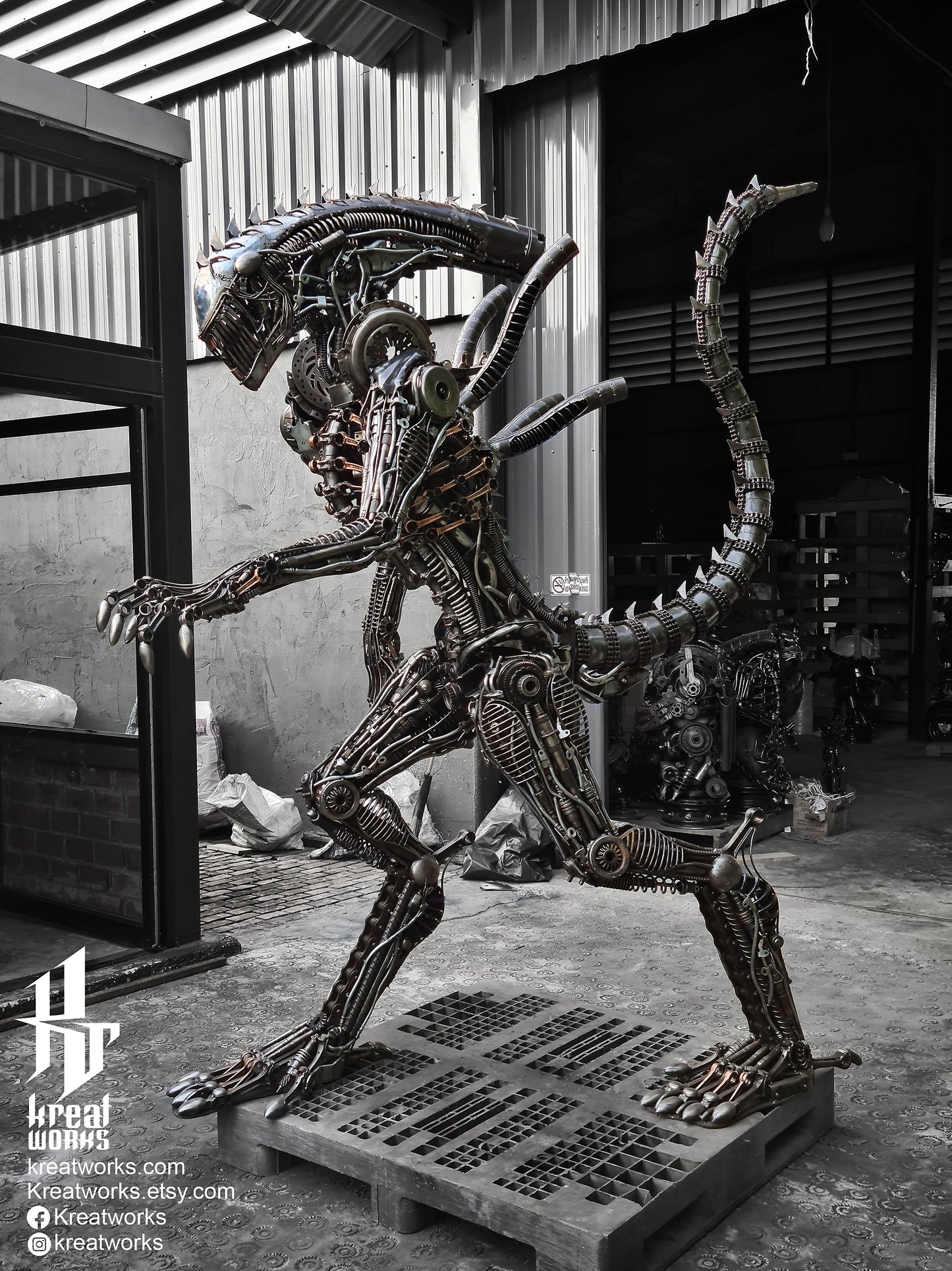 Recycled Metal Direful Monster (made-to-order) / Recycle Metal Sustainable Sculpture Art