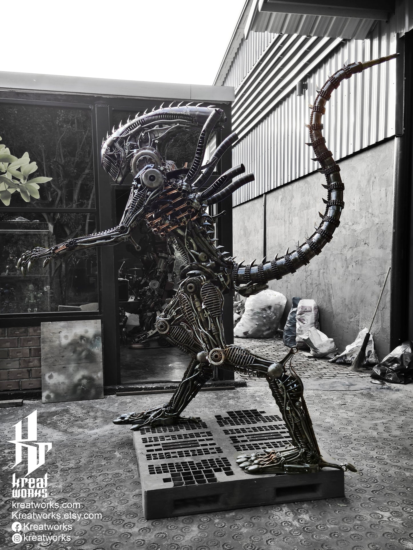 Recycled Metal Direful Monster (made-to-order) / Recycle Metal Sustainable Sculpture Art