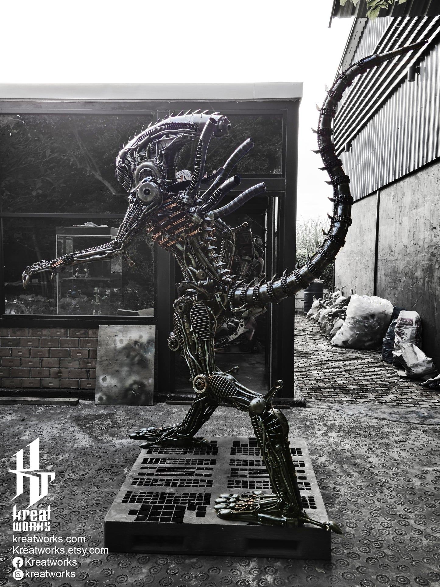 Recycled Metal Direful Monster (made-to-order) / Recycle Metal Sustainable Sculpture Art