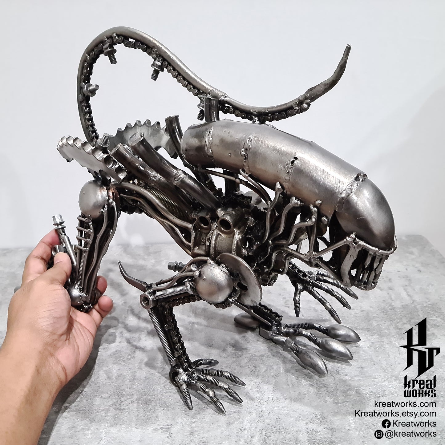 Recycle Metal Onslaught Monster / Recycle Metal Sustainable Sculpture Art