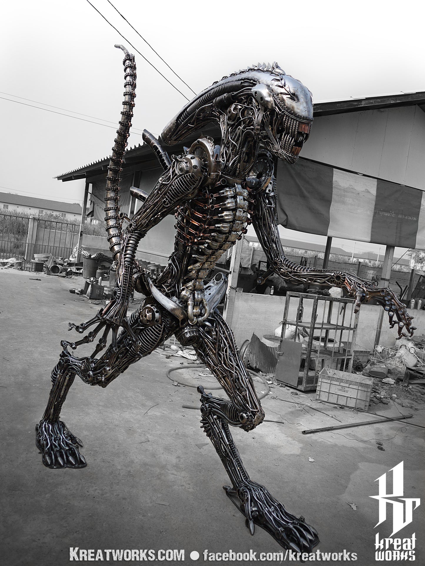 Recycled Metal Horror Monster (made-to-order) / Recycle Metal Sustainable Sculpture Art