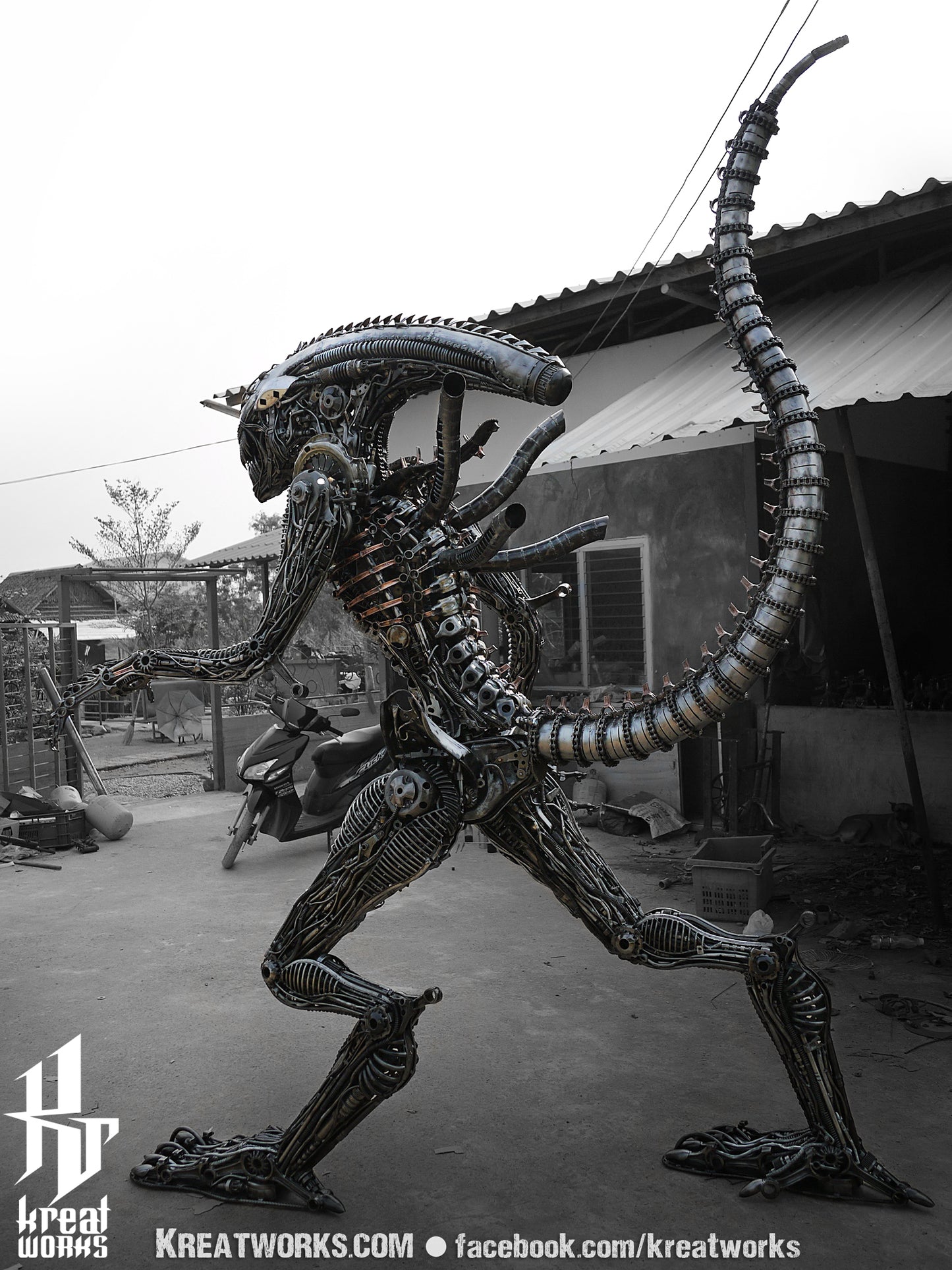 Recycled Metal Horror Monster (made-to-order) / Recycle Metal Sustainable Sculpture Art