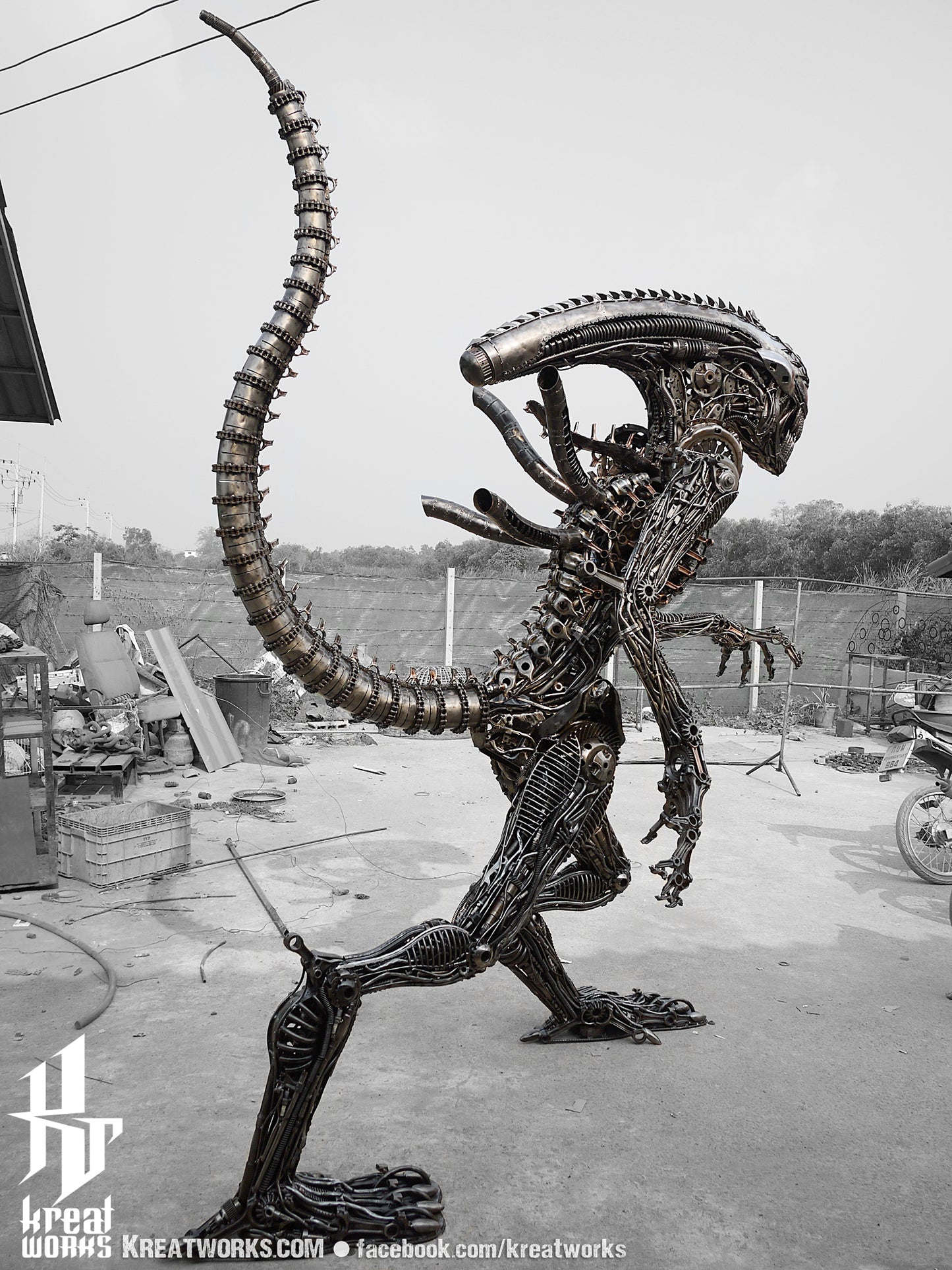 Recycled Metal Horror Monster (made-to-order) / Recycle Metal Sustainable Sculpture Art