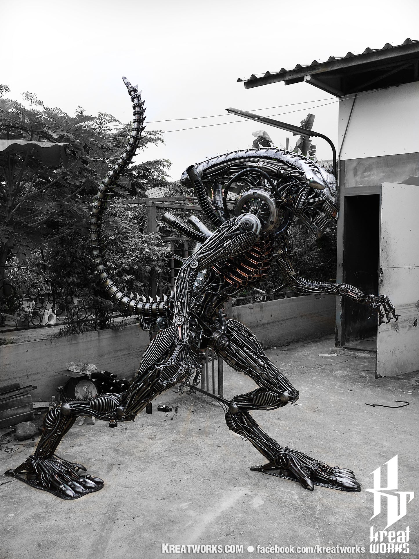 Aggressive Recycled Metal Monster (Made-to-order) / Recycle Metal Sustainable Sculpture Art