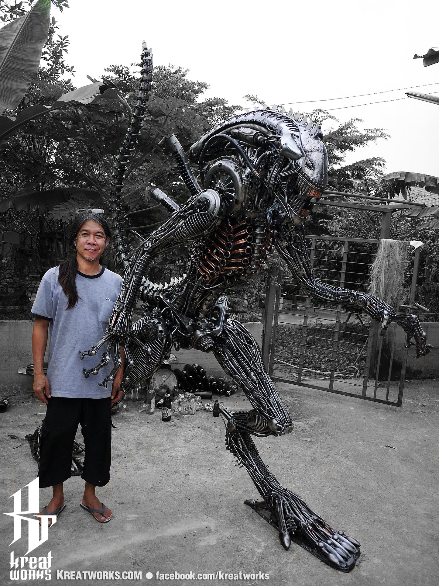 Aggressive Recycled Metal Monster (Made-to-order) / Recycle Metal Sustainable Sculpture Art