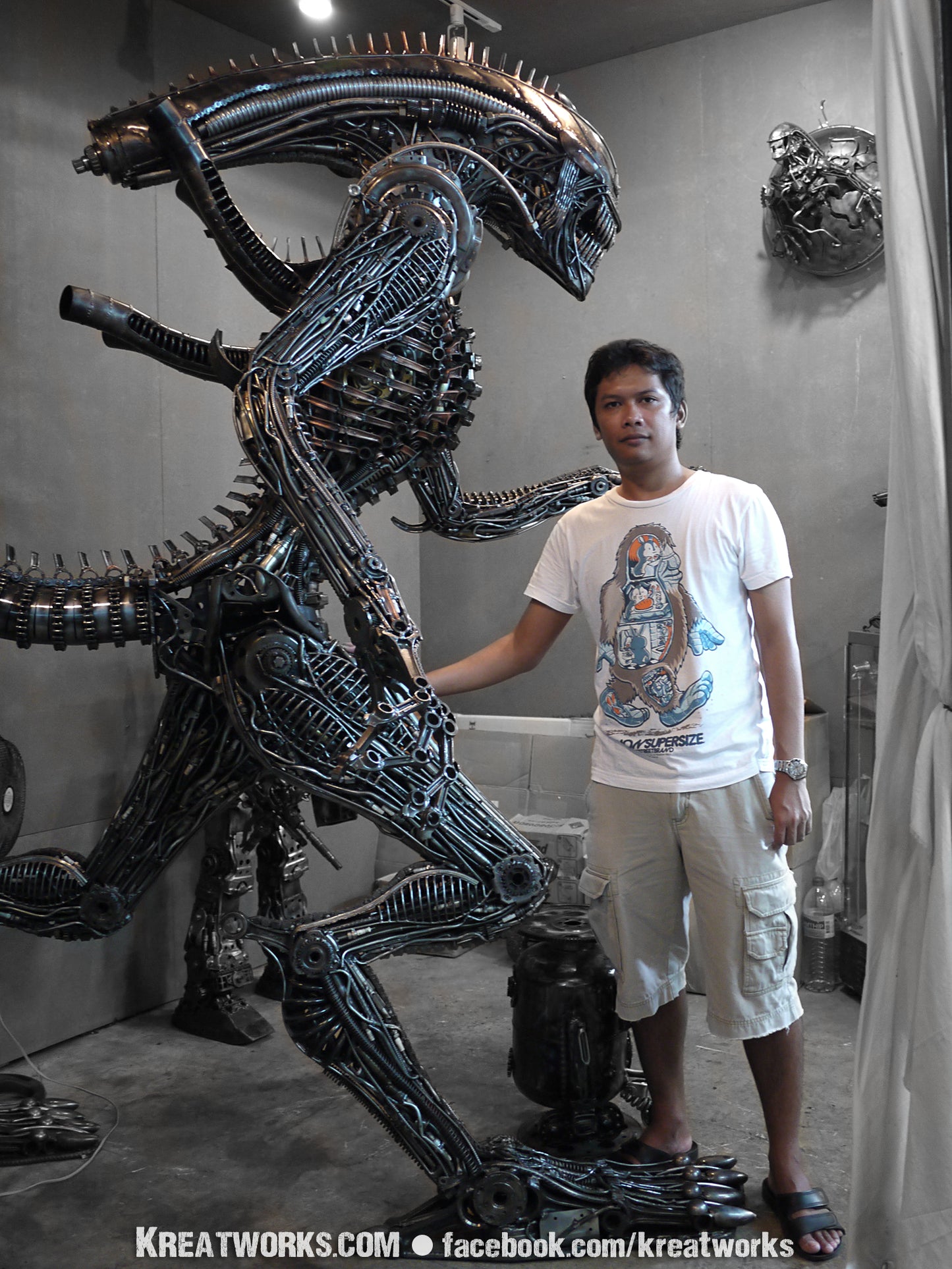 Steampunk Recycled Metal Horror Monster (made-to-order) / Recycle Metal Sustainable Sculpture Art