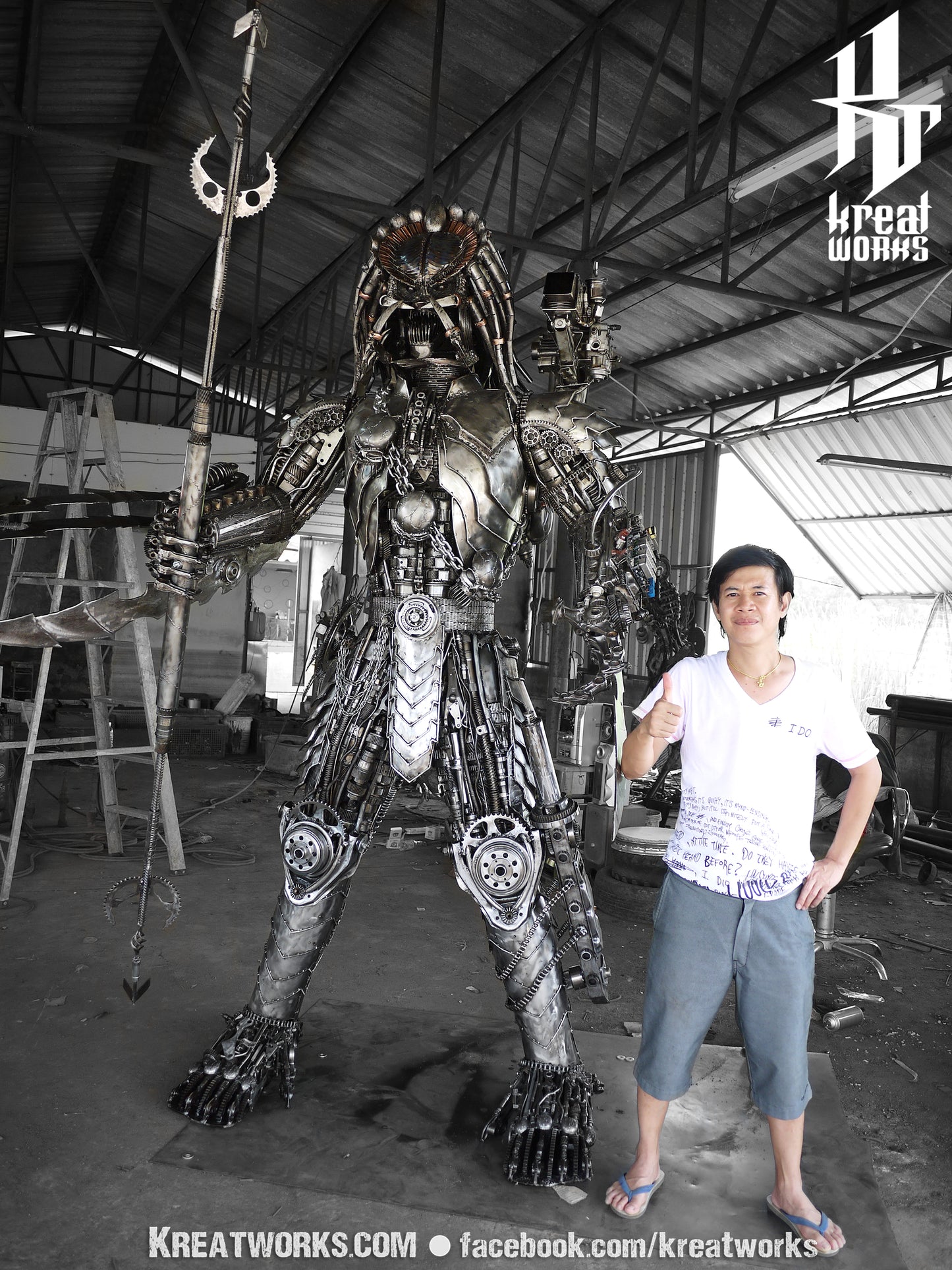 Steampunk Recycled Metal Brutal Hunter (made-to-order) / Recycle Metal Sustainable Sculpture Art