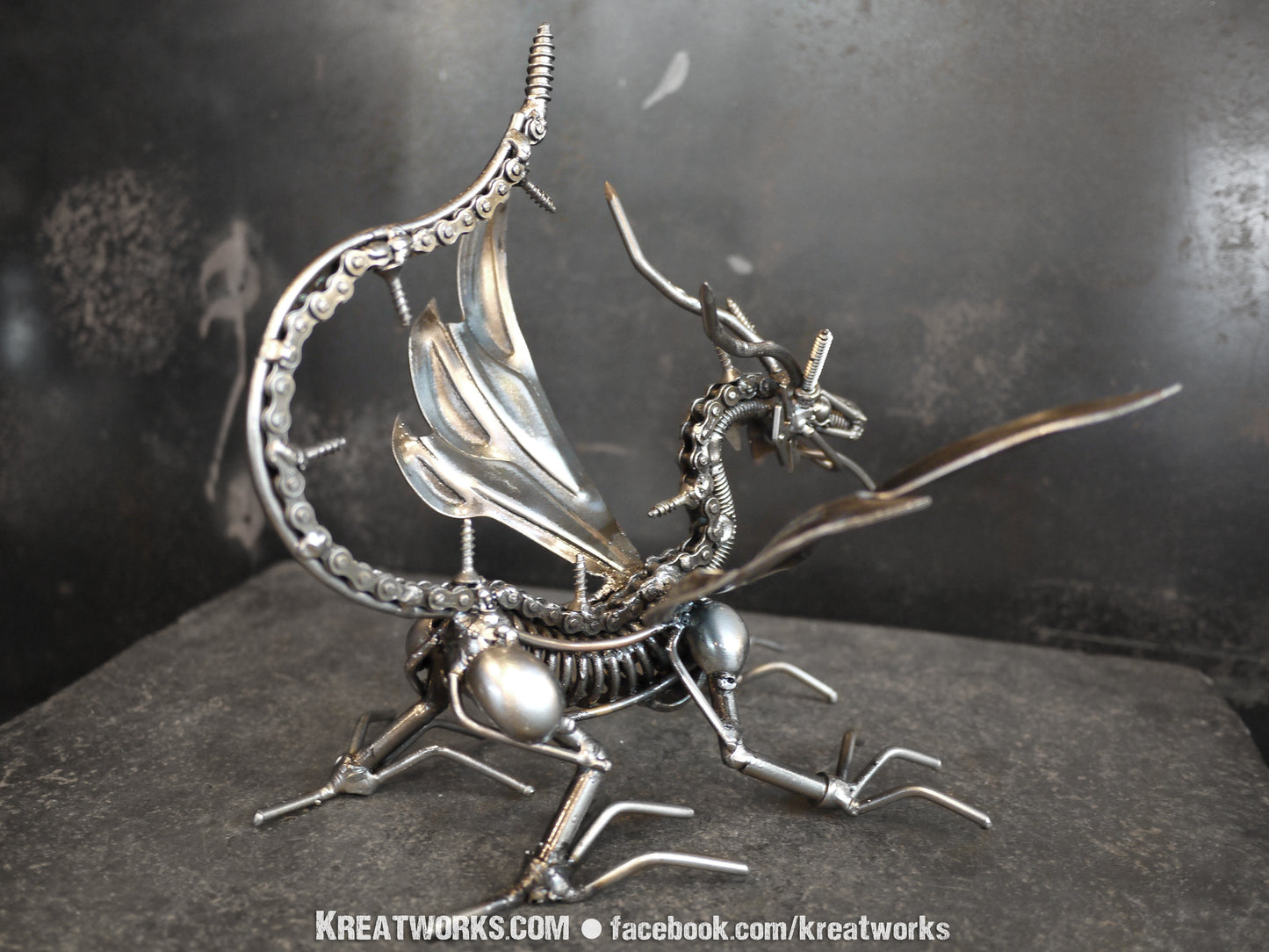 Mini Metal Little Dragon (small item) / Recycle Metal Sustainable Sculpture Art