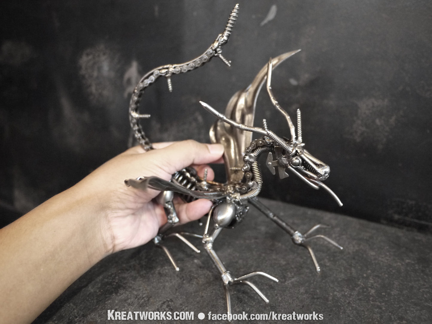 Mini Metal Little Dragon (small item) / Recycle Metal Sustainable Sculpture Art