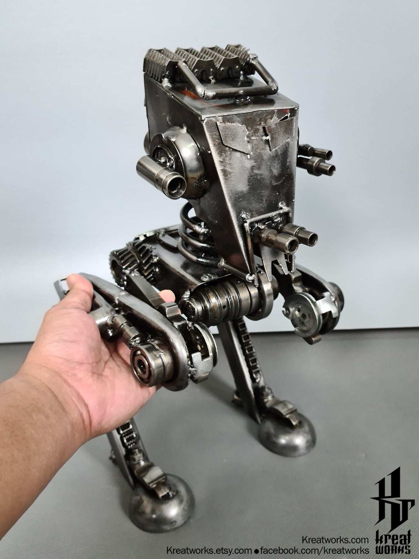 Recycled Metal Scout Transport Sculpture ( Medium item ) / Recycle Metal Sustainable Sculpture Art