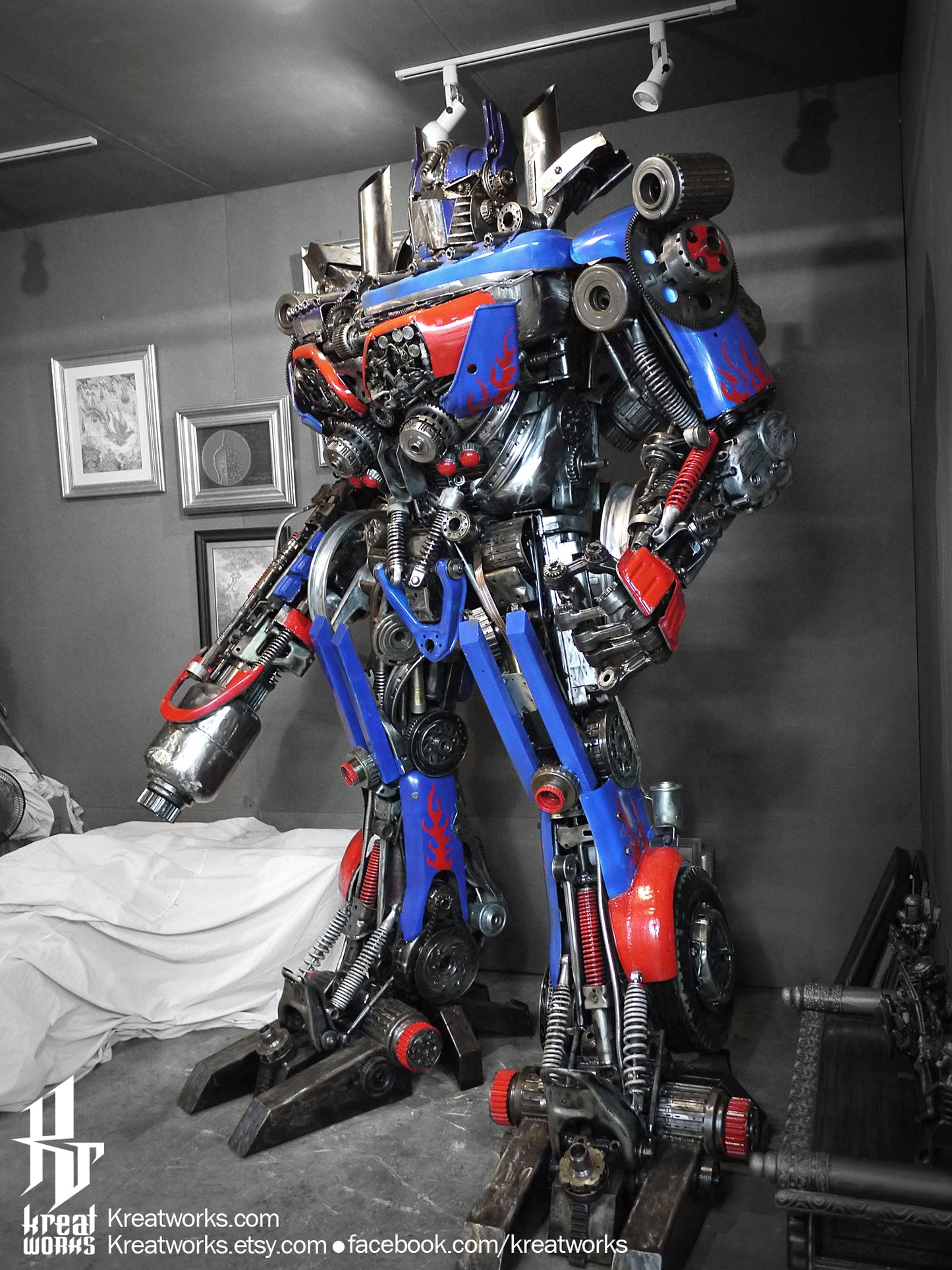 Dieselpunk Recycled Metal Giant Robot (made-to-order) / Recycle Metal Sustainable Sculpture Art