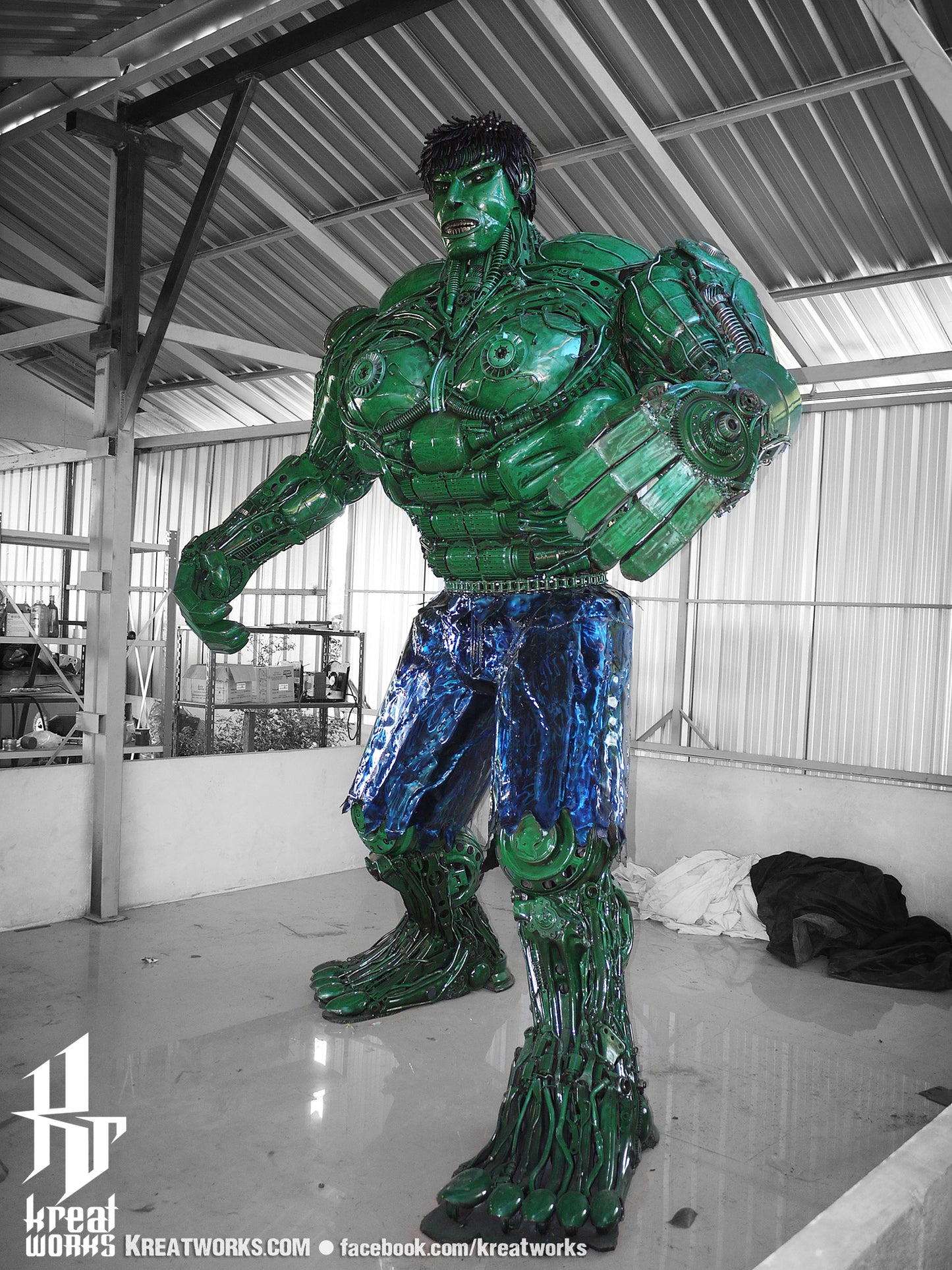 3.3m Height Recycled Metal Green Giant (made-to-order) / Recycle Metal Sustainable Sculpture Art