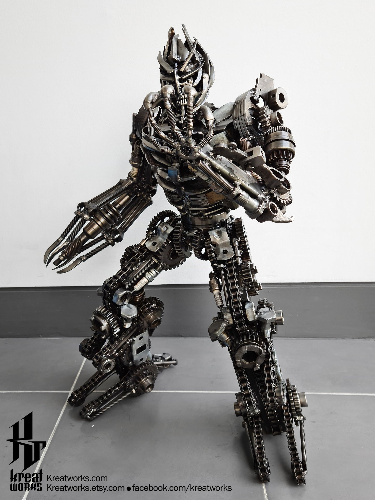 Recycled Metal Dreaded Robot (Medium item) / Recycle Metal Sustainable Sculpture Art