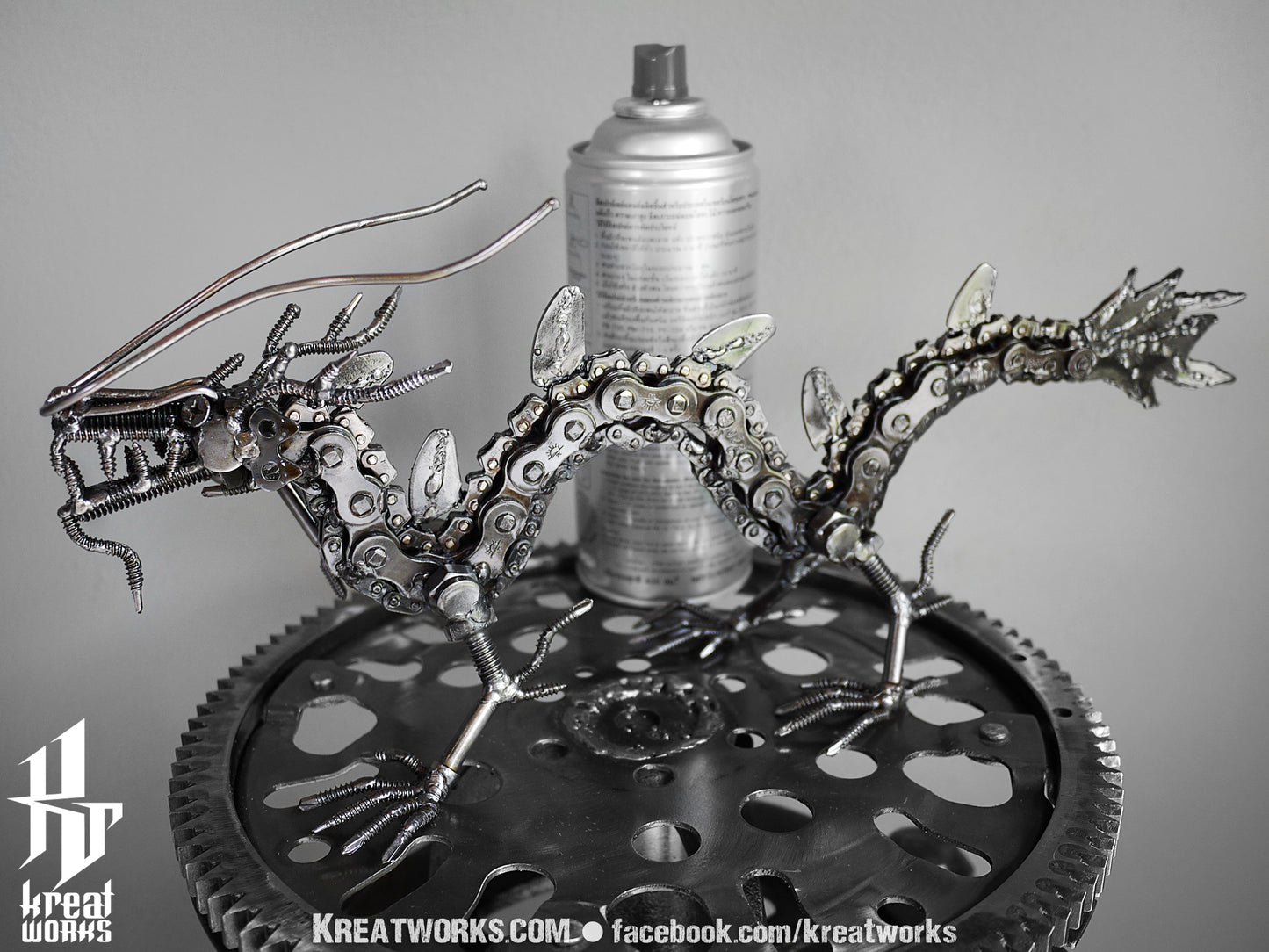 Metal Asian Dragon (small item) / Recycle Metal Sustainable Sculpture Art