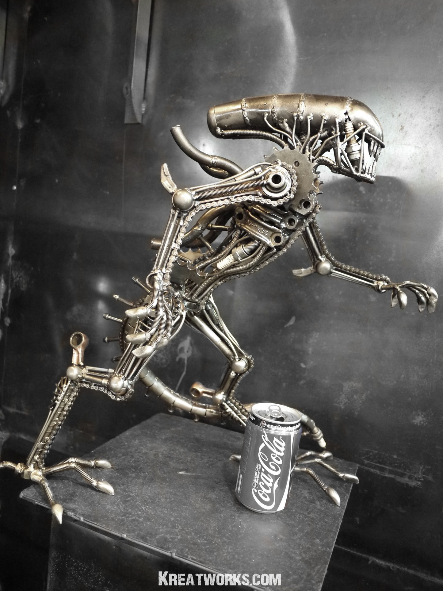 The Metal Standing Monster (Medium item) / Recycle Metal Sustainable Sculpture Art