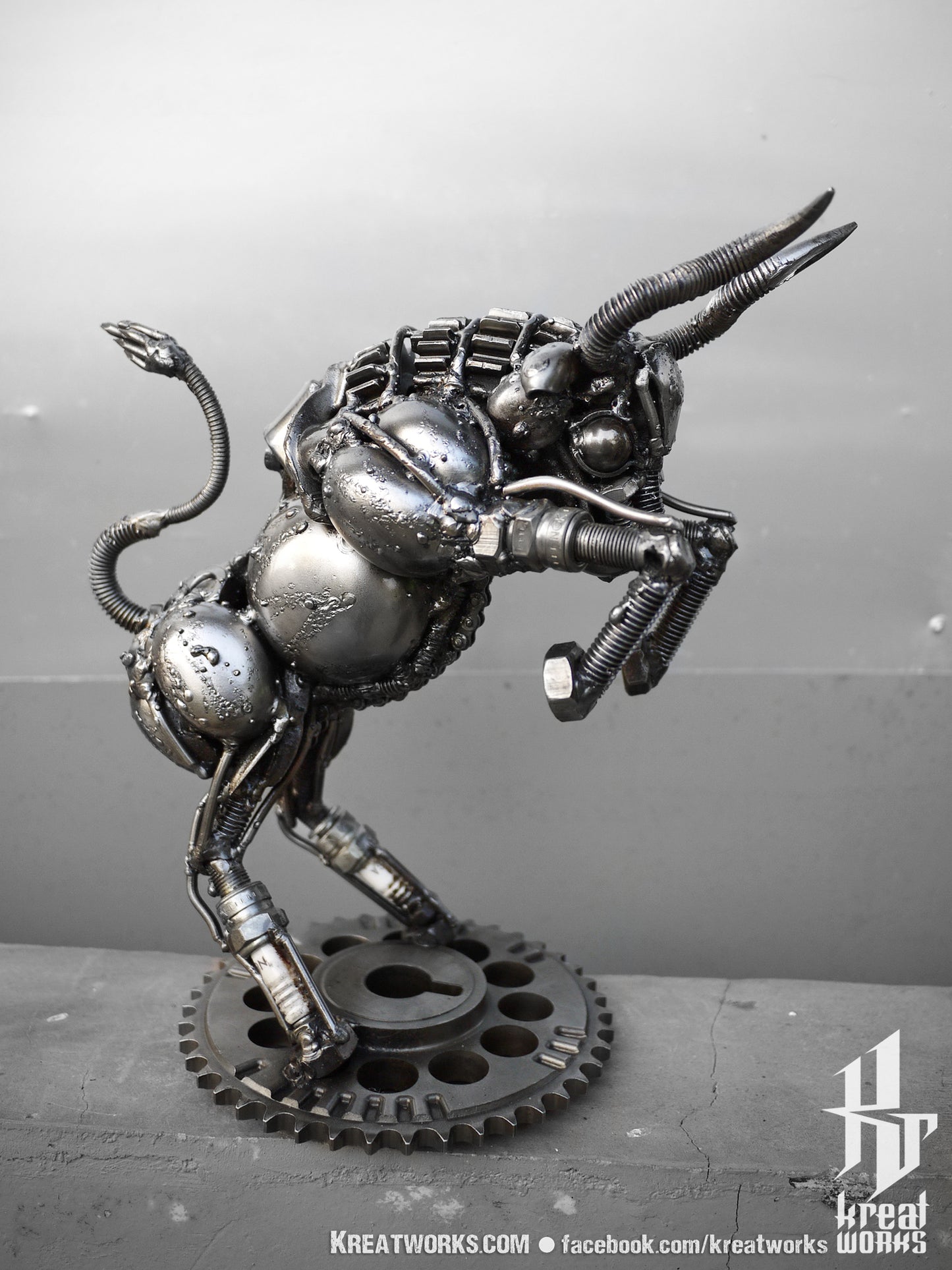 Recycled Metal Taurus (small item) / Recycle Metal Sustainable Sculpture Art