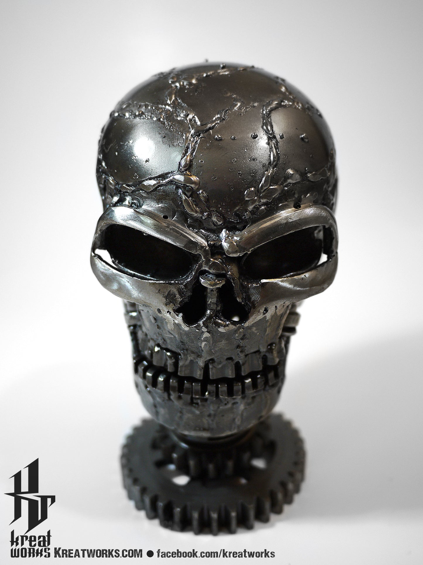 Recycled Metal Mini Skull (small item) / Recycle Metal Sustainable Sculpture Art