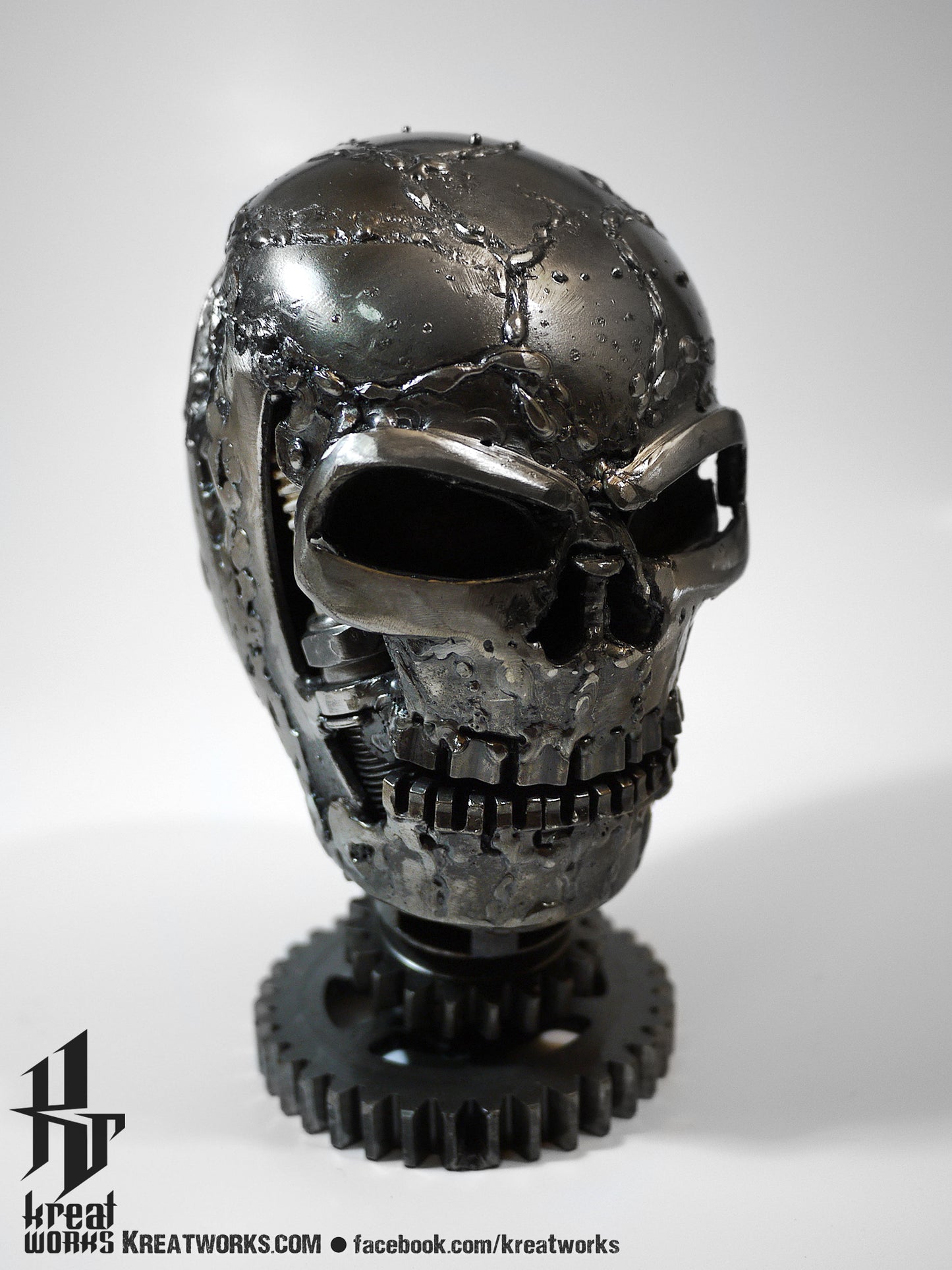 Recycled Metal Mini Skull (small item) / Recycle Metal Sustainable Sculpture Art