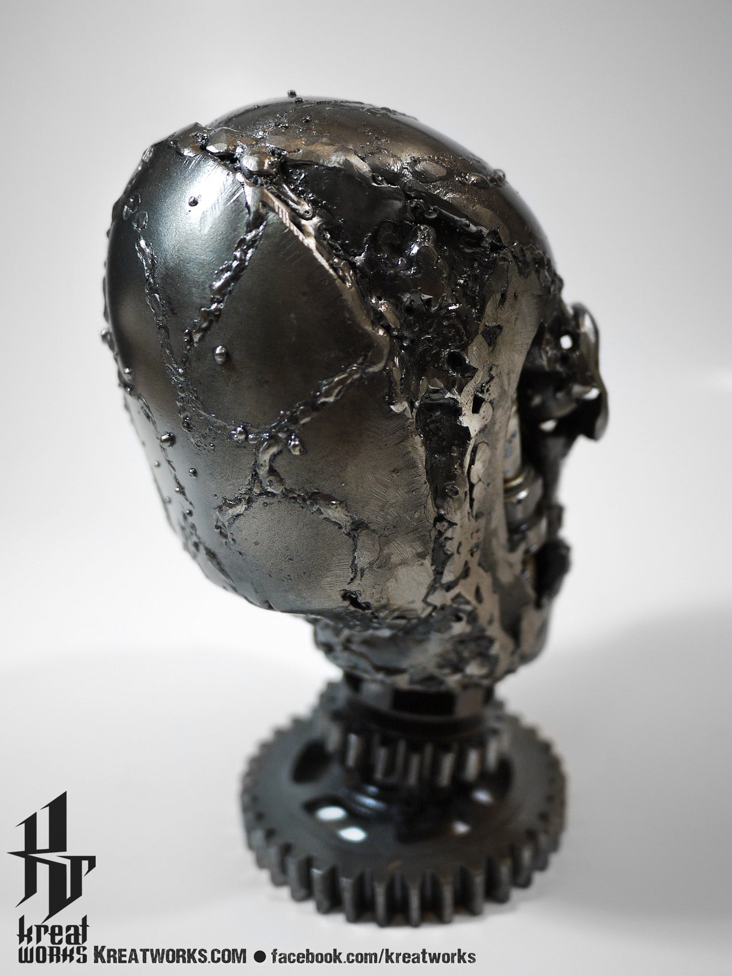 Recycled Metal Mini Skull (small item) / Recycle Metal Sustainable Sculpture Art