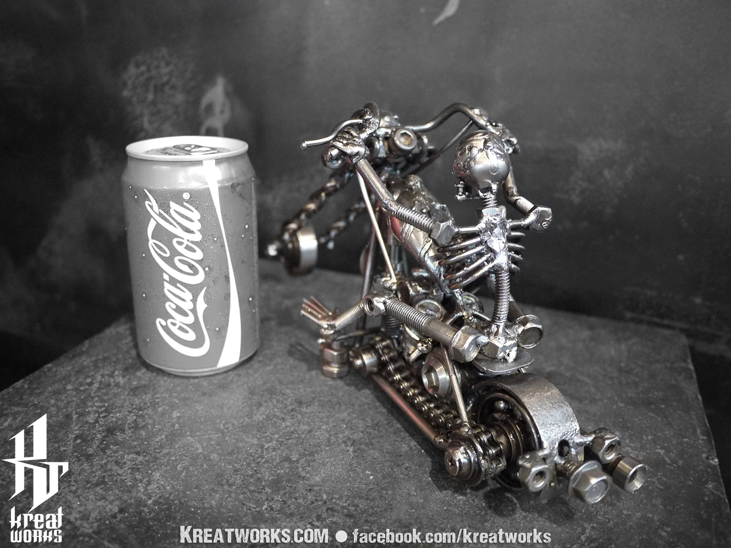 Metal Skeleton Rider (small item) / Recycle Metal Sustainable Sculpture Art