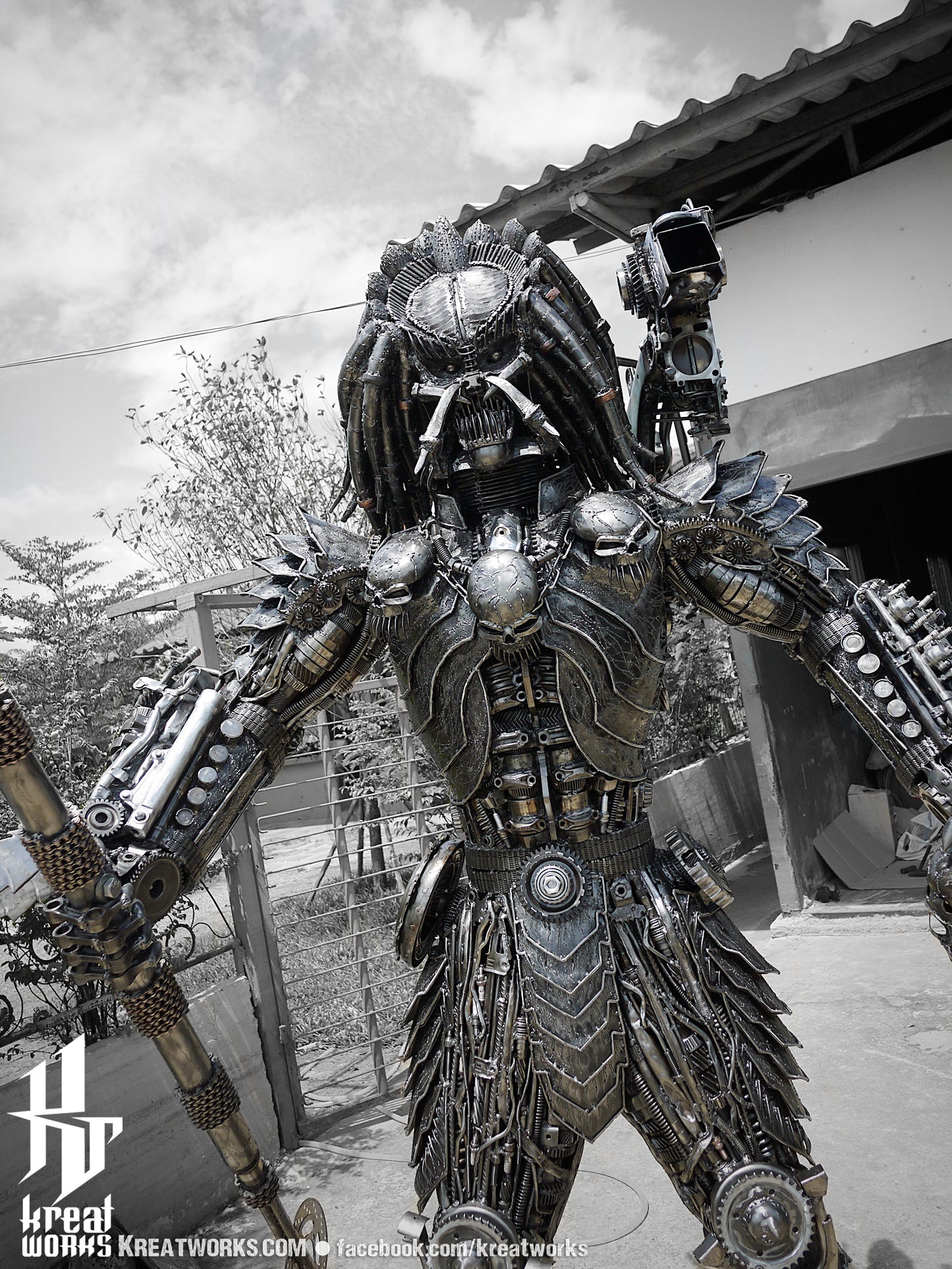 Steampunk Metal Bloodlust Hunter : Large item (made-to-order) / Recycle Metal Sustainable Sculpture Art