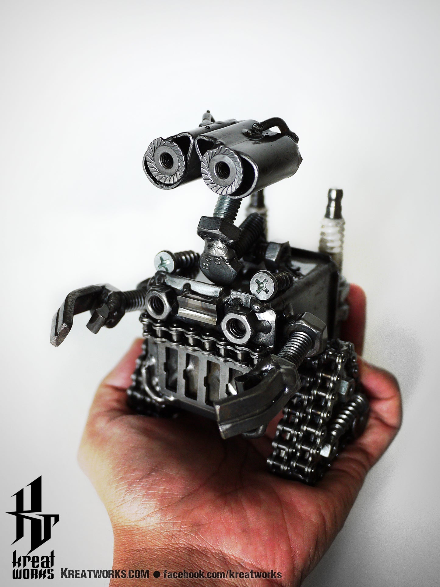 Recycled Metal Little Bot Sculpture / Recycle Metal Sustainable Sculpture Art