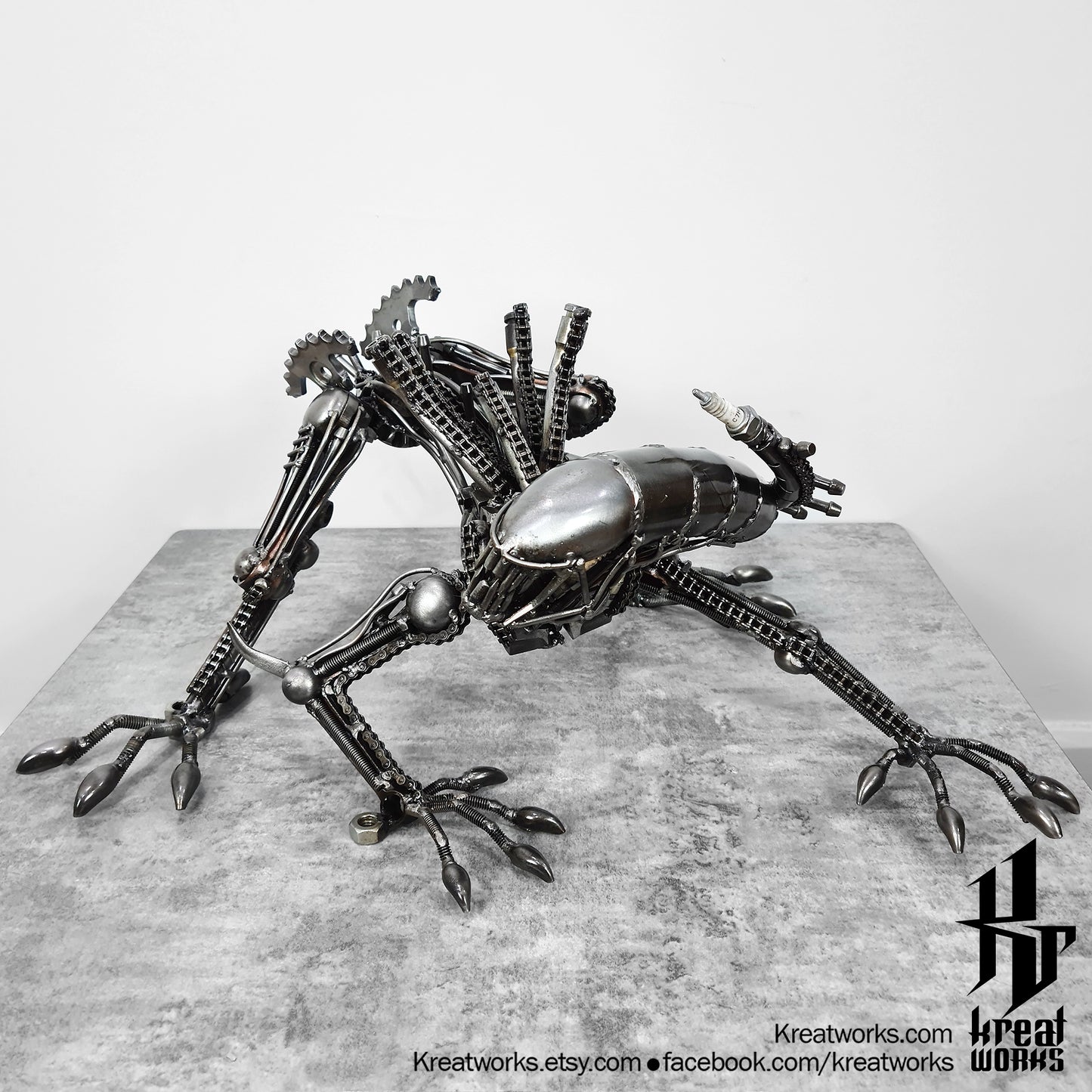 Recycle Metal Climbing Monster Sculpture Art (wall hanging) / Recycle Metal Sustainable Sculpture Art