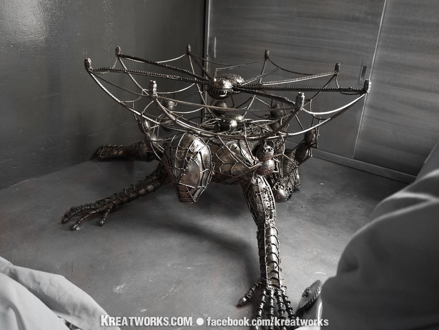 Metal SuperHero table / Recycle Metal Sustainable Sculpture Art