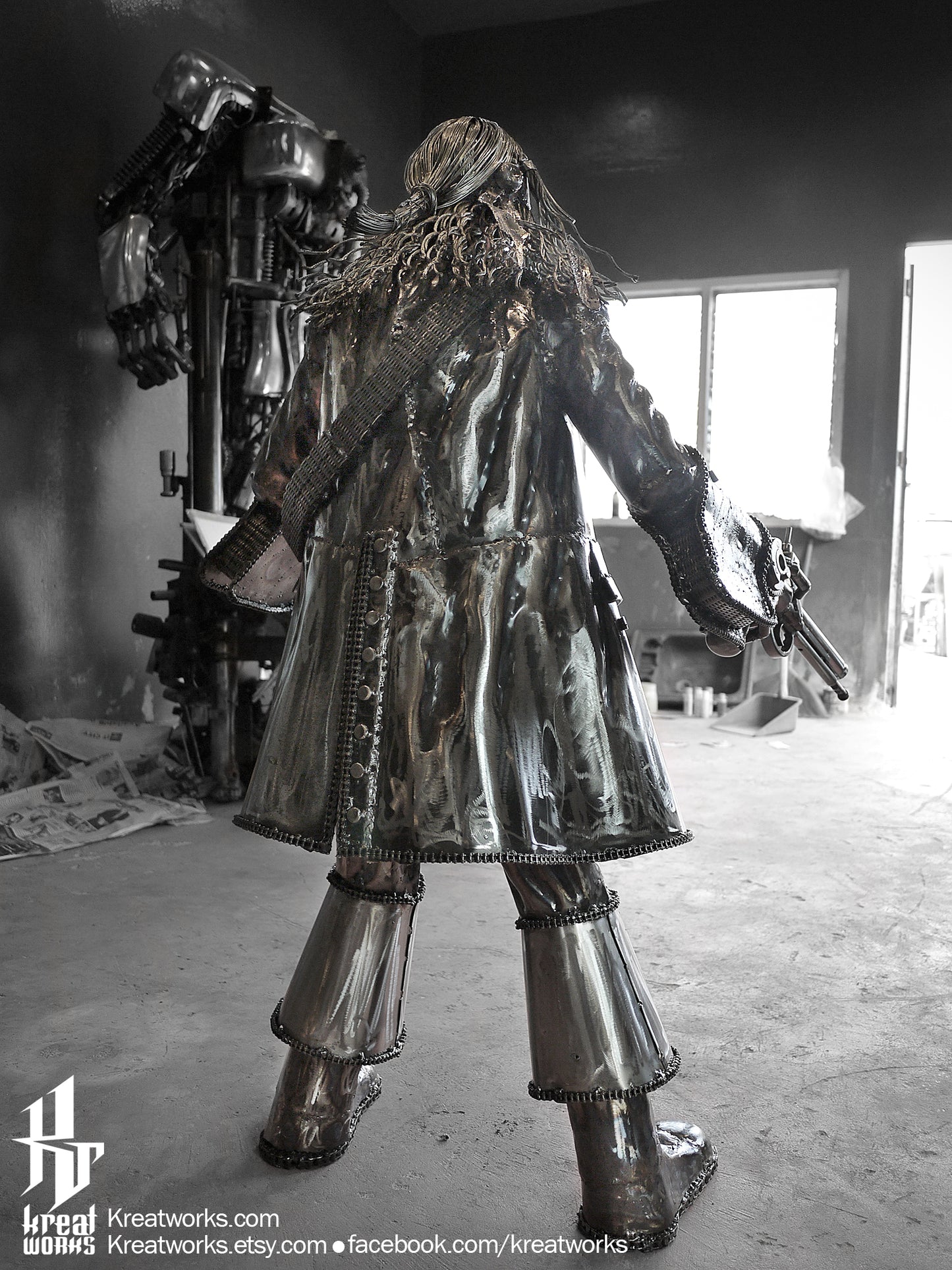 Recycled Metal Captain Statue (made-to-order) / Recycle Metal Sustainable Sculpture Art
