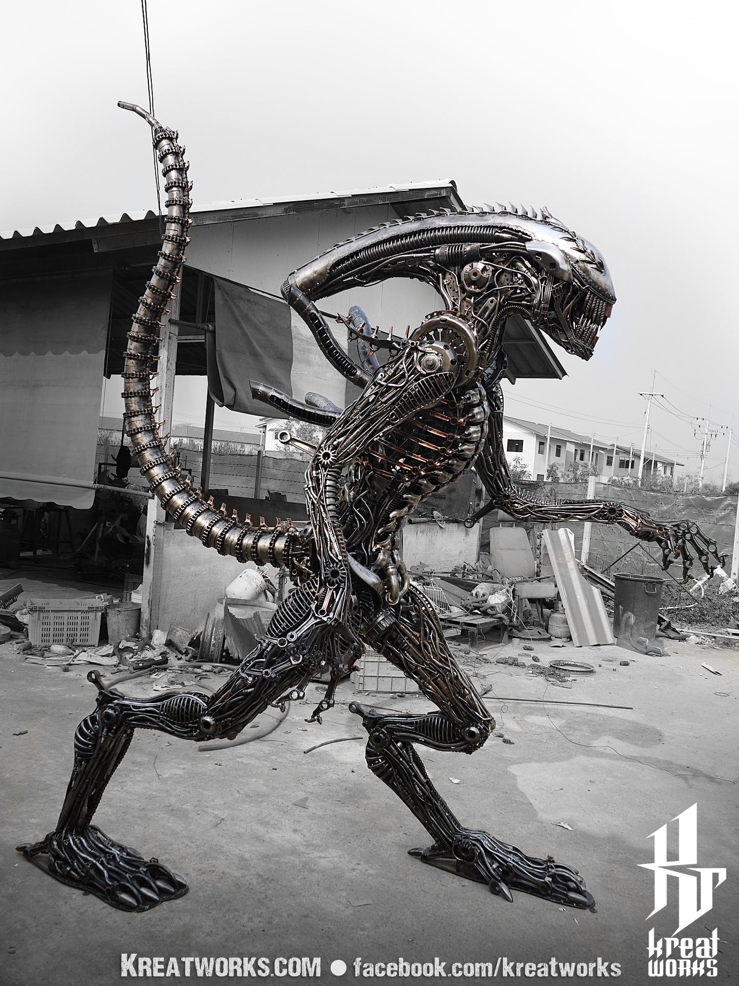 Recycled Metal Horror Monster (made-to-order) / Recycle Metal Sustainable Sculpture Art