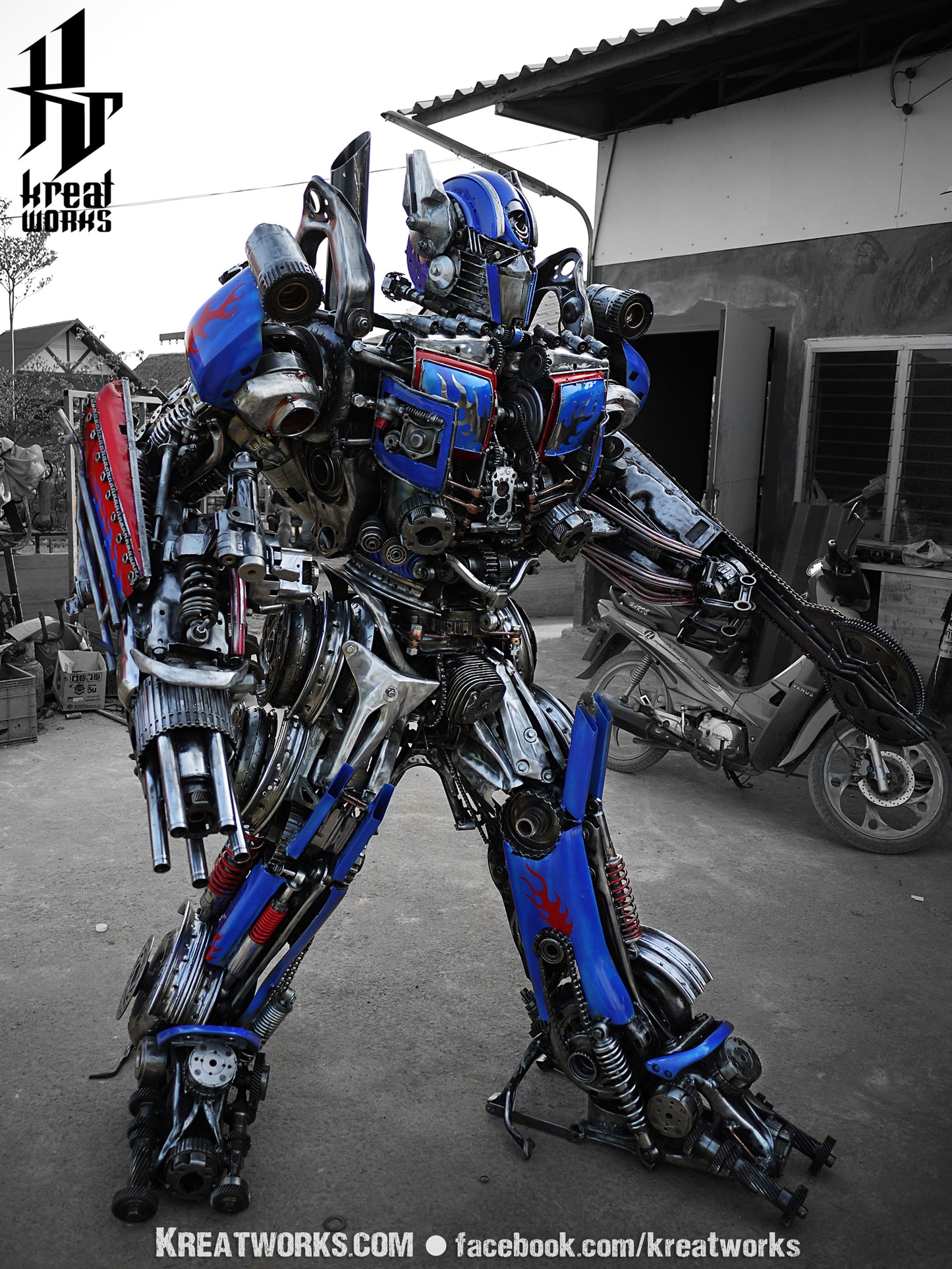 Dieselpunk Recycled Metal Brave Giant Robot (made-to-order) / Recycle Metal Sustainable Sculpture Art