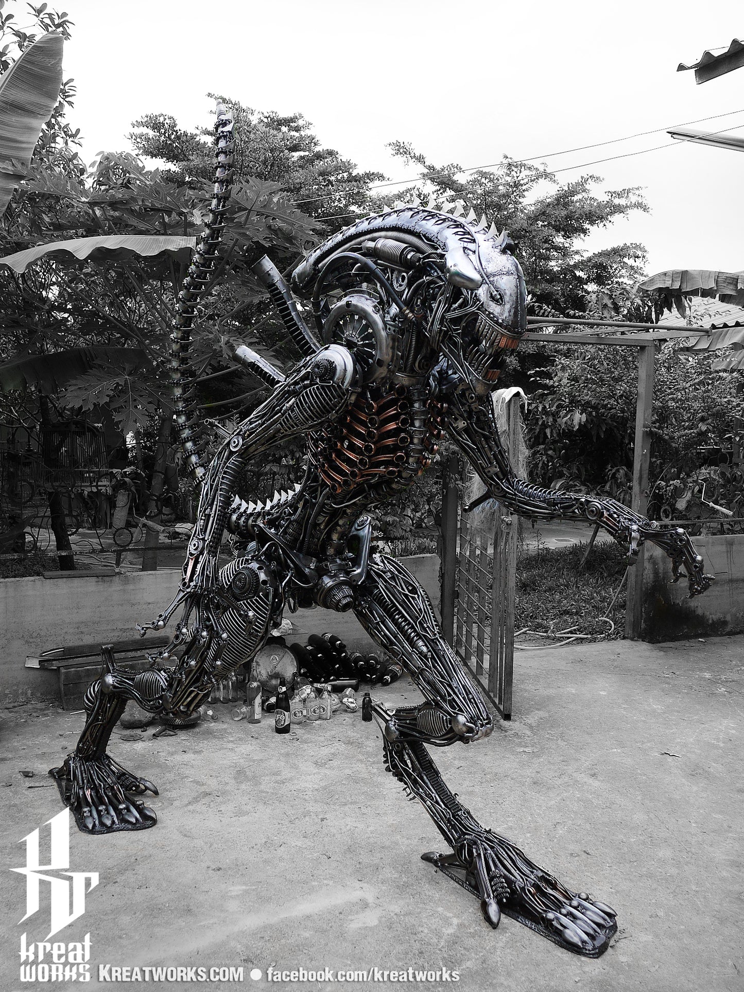 Aggressive Recycled Metal Monster (Made-to-order) / Recycle Metal Sustainable Sculpture Art
