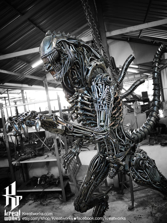 Recycled Metal Cruel Monster (2.45m / 8 ft height) / Recycle Metal Sustainable Sculpture Art