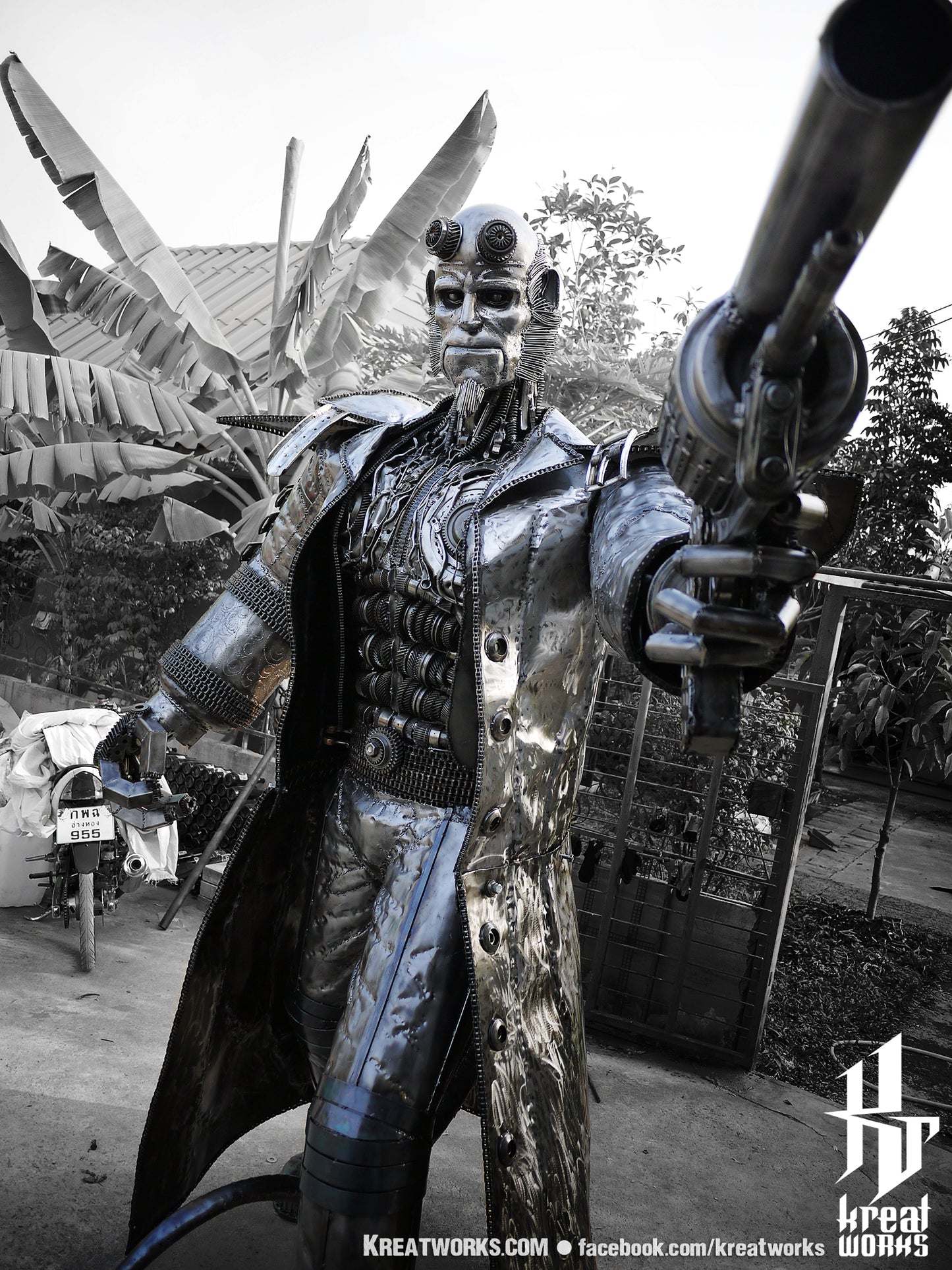 2.8m Height Steampunk Demon (made-to-order) / Recycle Metal Sustainable Sculpture Art