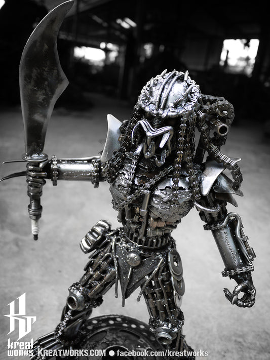 Metal Standing Hunter : Sword (Medium item) / Recycle Metal Sustainable Sculpture Art