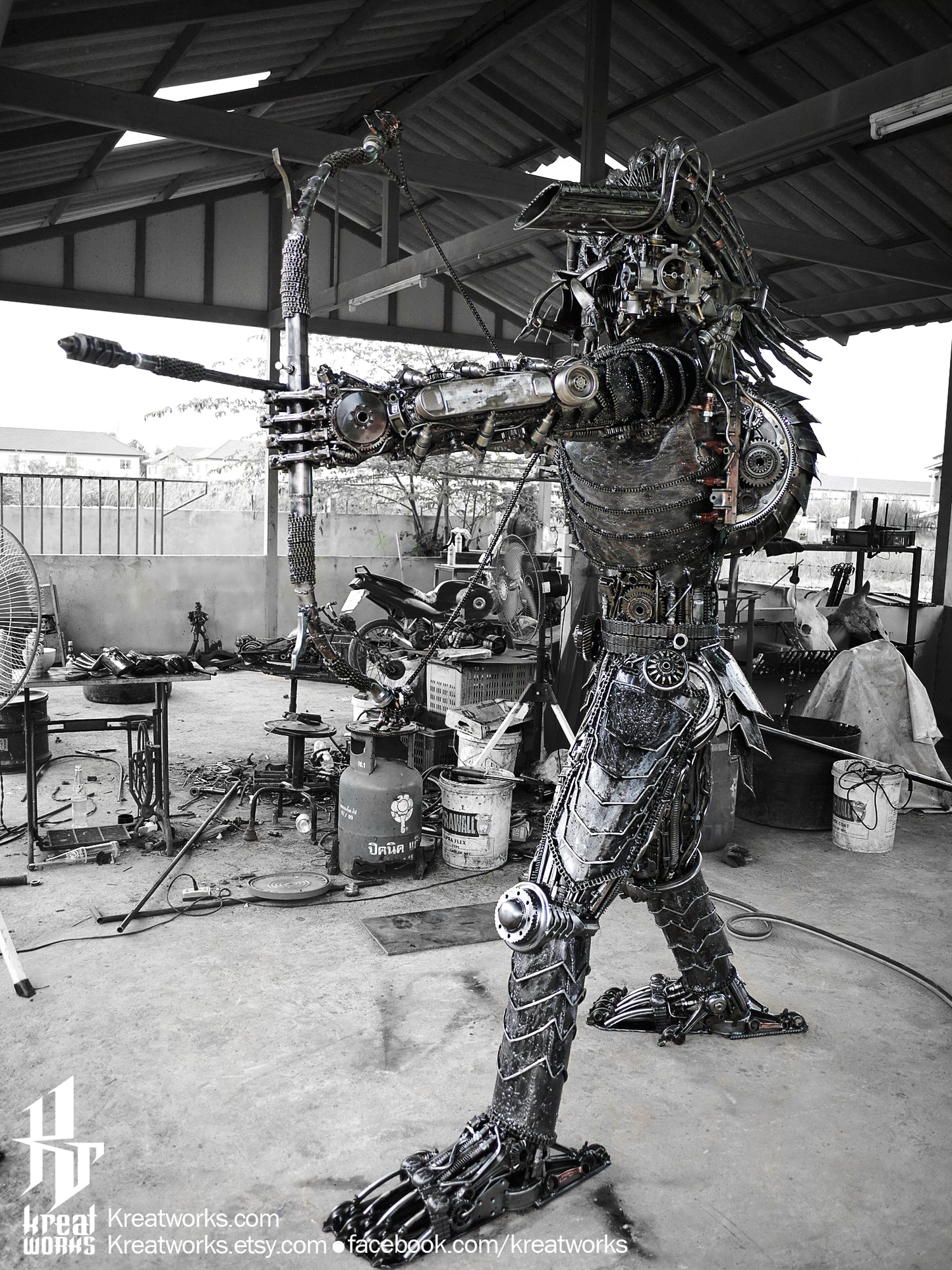 The Metal Archer Hunter (made-to-order) / Recycle Metal Sustainable Sculpture Art