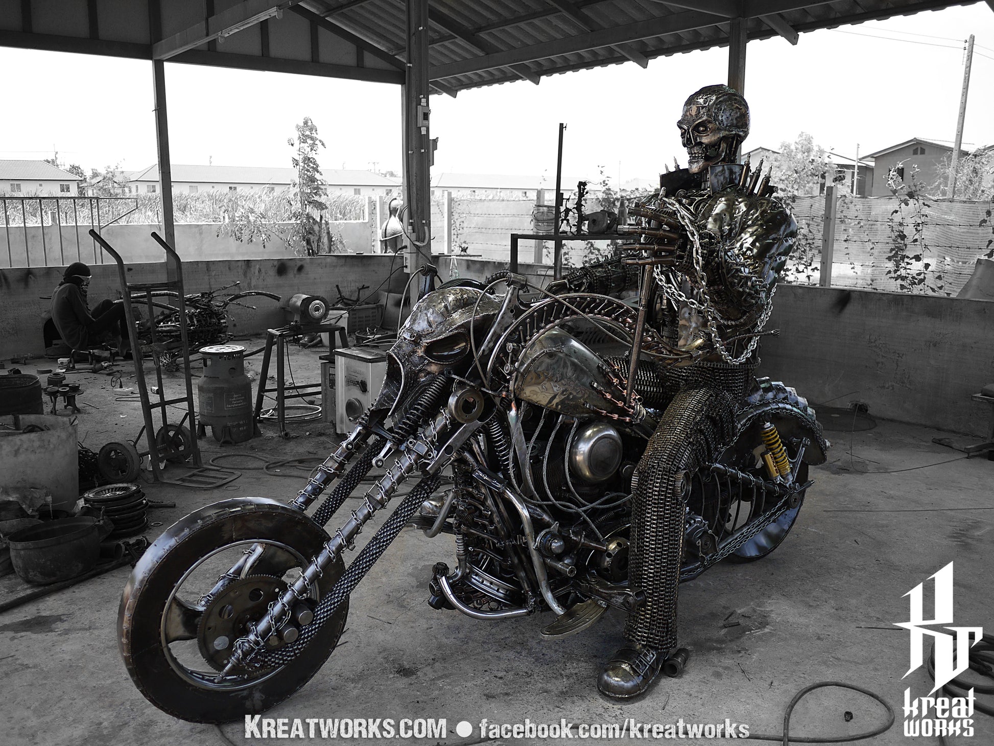 Recycled Metal Skull Rider (made-to-order) / Recycle Metal Sustainable ...