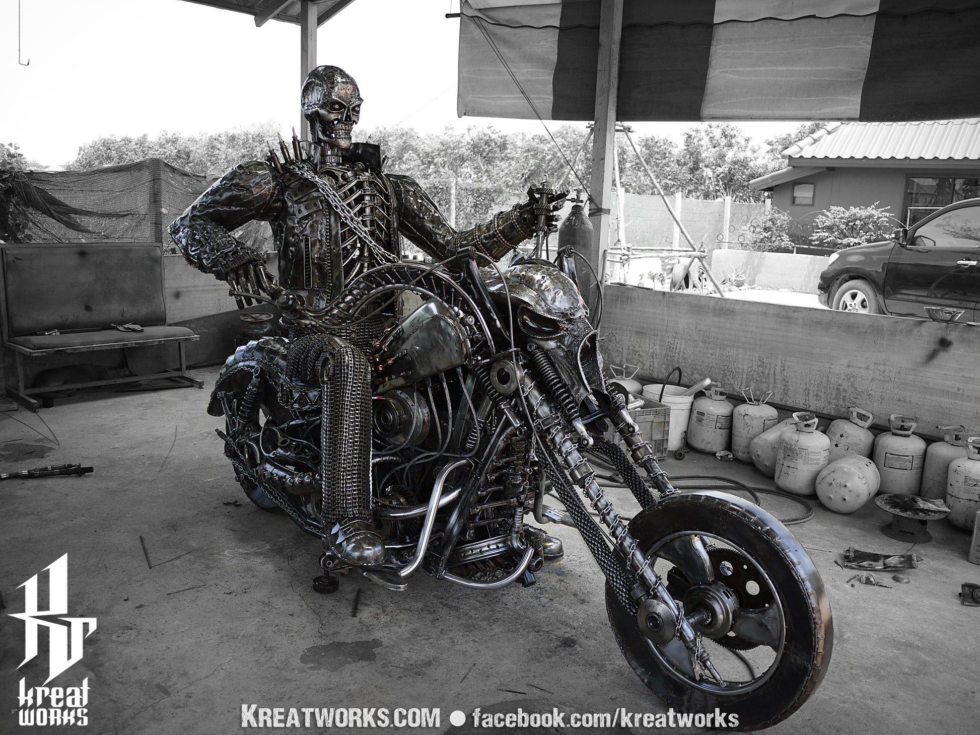 Recycled Metal Skull Rider (made-to-order) / Recycle Metal Sustainable ...