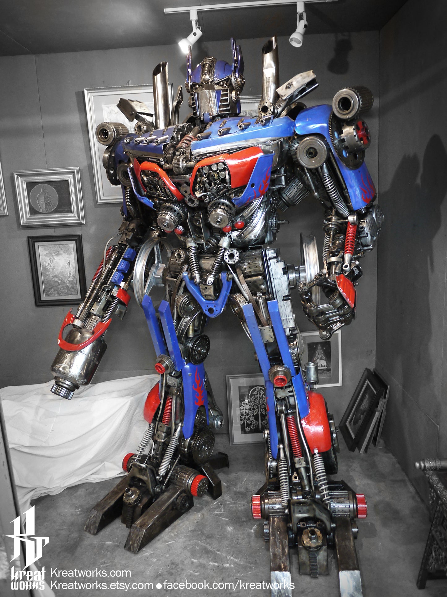 Dieselpunk Recycled Metal Giant Robot (made-to-order) / Recycle Metal Sustainable Sculpture Art