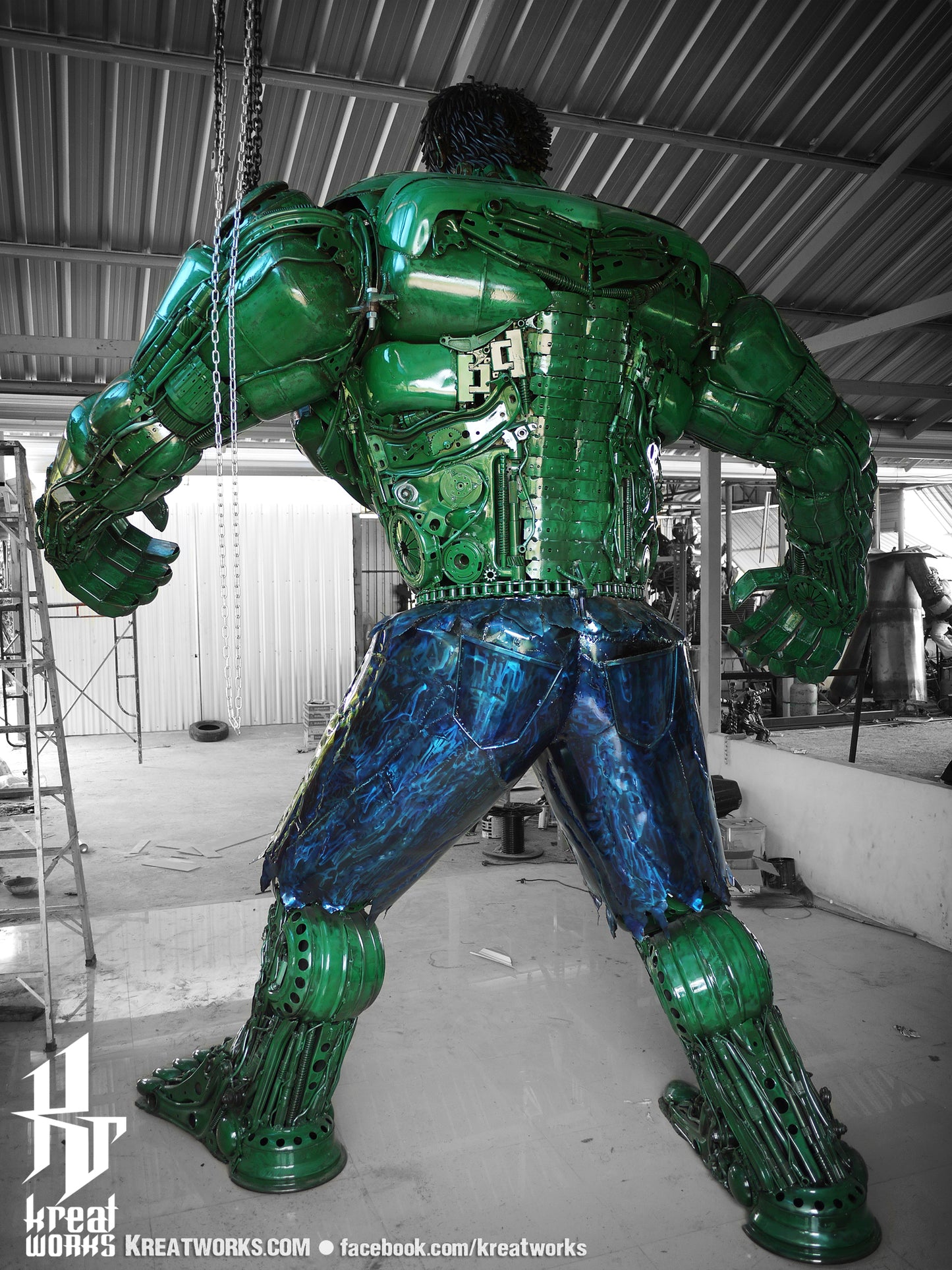 3.3m Height Recycled Metal Green Giant (made-to-order) / Recycle Metal Sustainable Sculpture Art