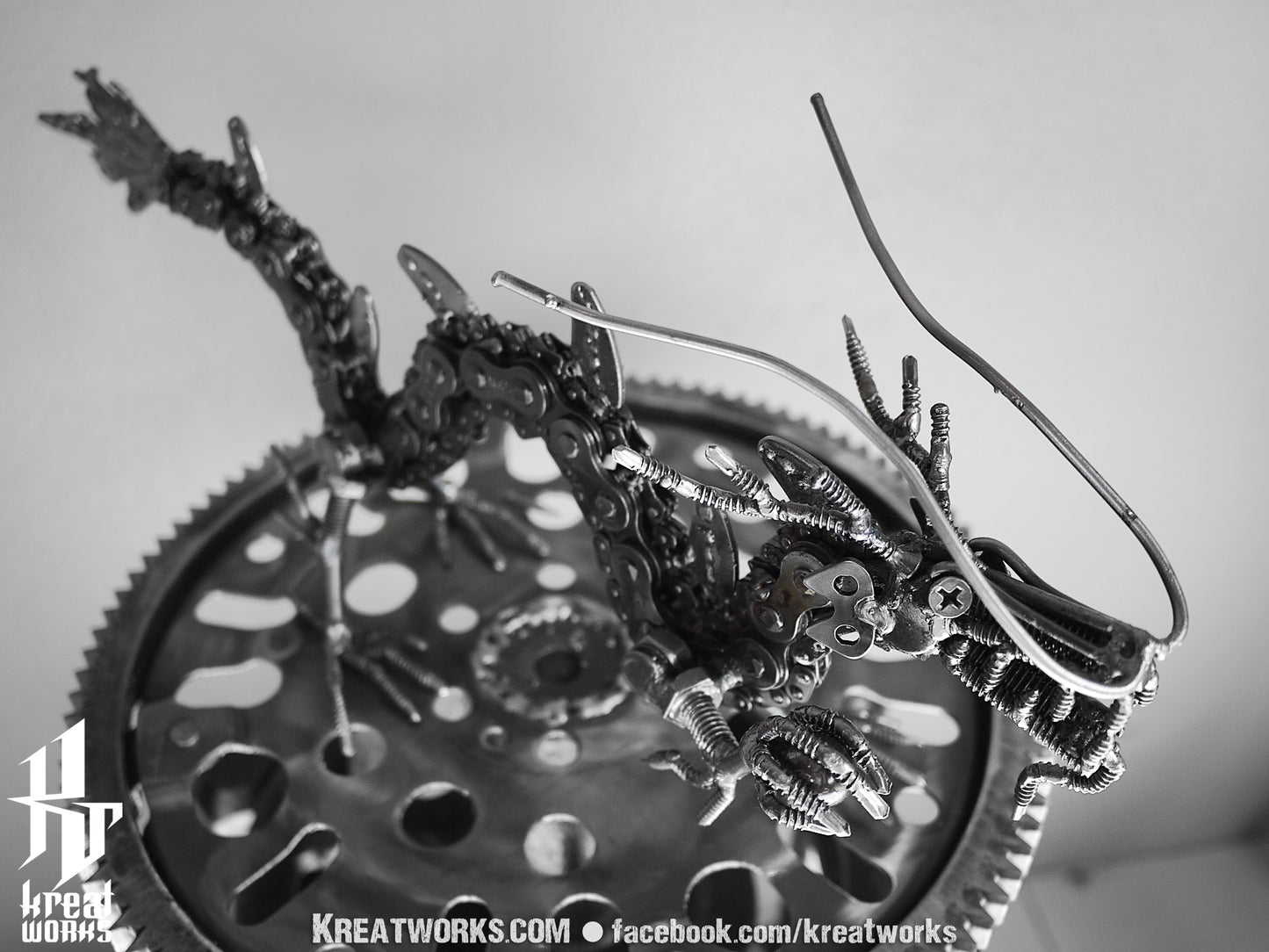 Metal Asian Dragon (small item) / Recycle Metal Sustainable Sculpture Art
