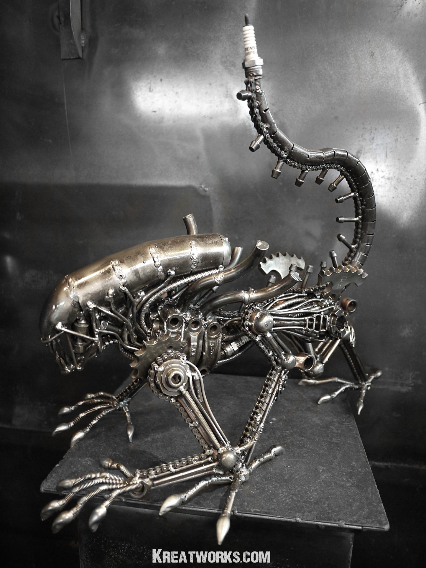The Metal Crouching Monster (Medium item) / Recycle Metal Sustainable Sculpture Art