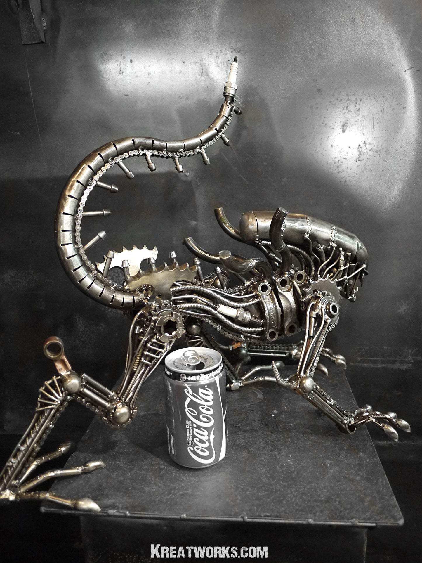 The Metal Crouching Monster (Medium item) / Recycle Metal Sustainable Sculpture Art