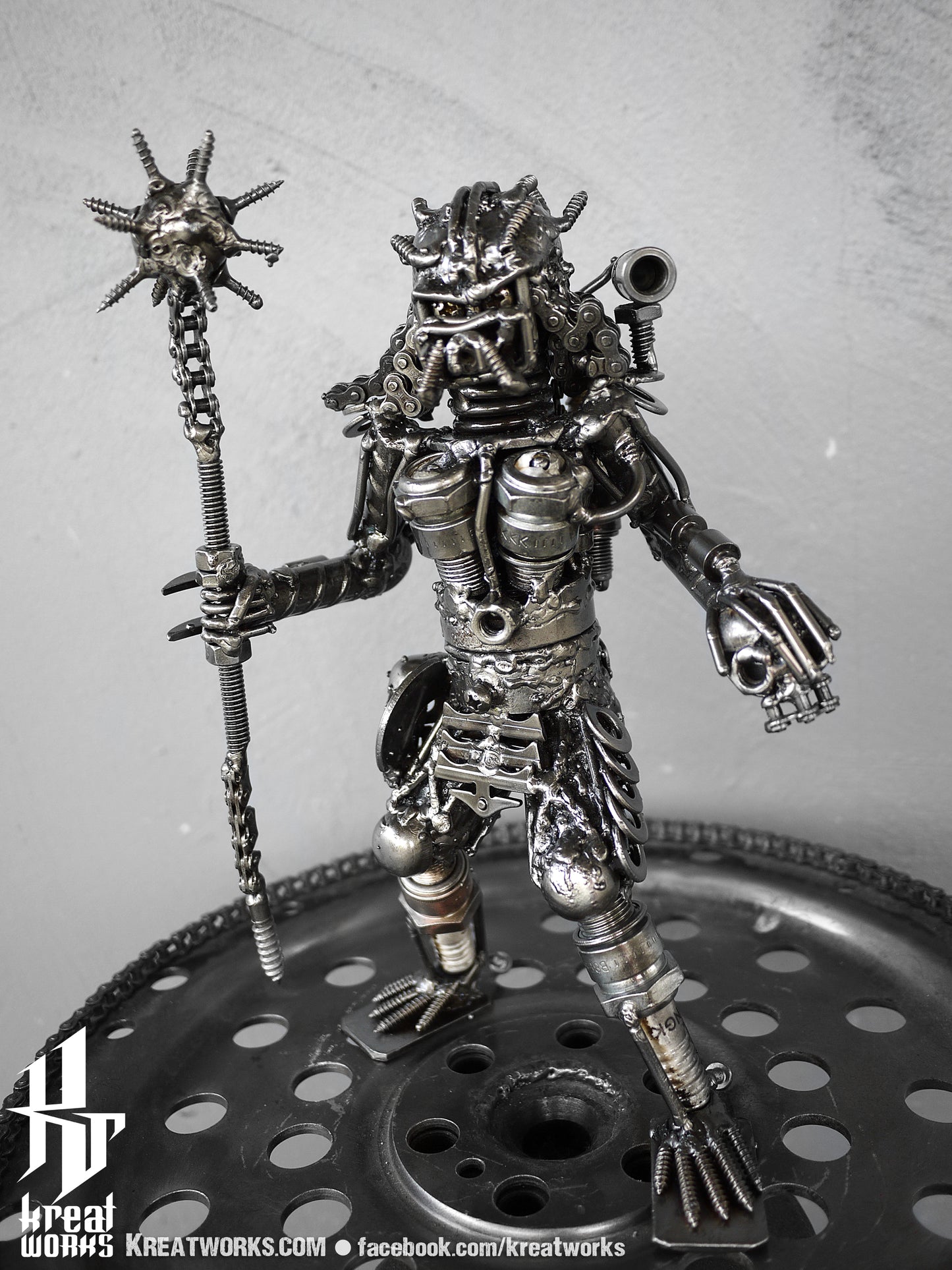 Mini Metal Hunter : Mace (small item) / Recycle Metal Sustainable Sculpture Art