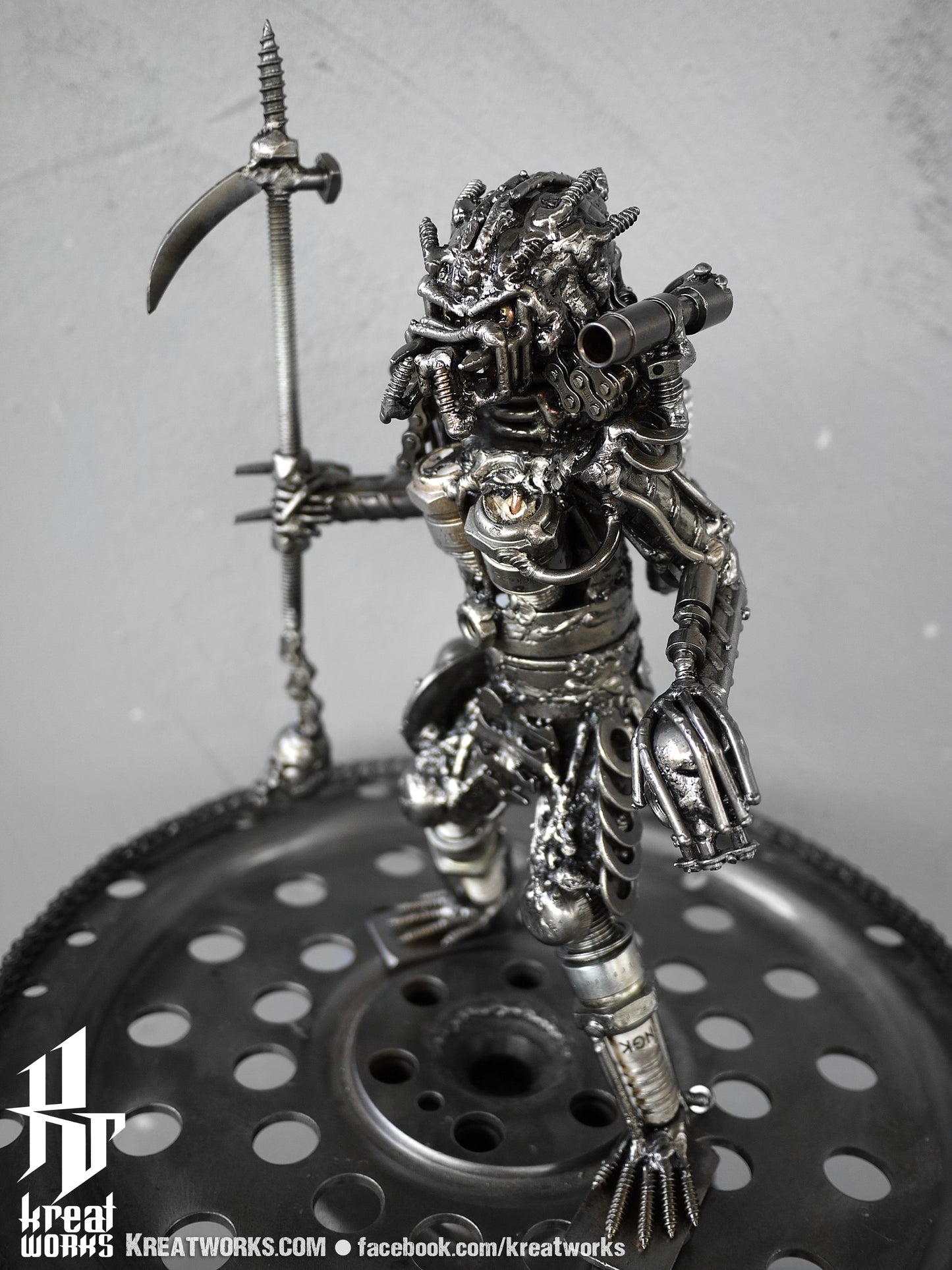 Mini Metal Hunter : Scythe (small item) / Recycle Metal Sustainable Sculpture Art