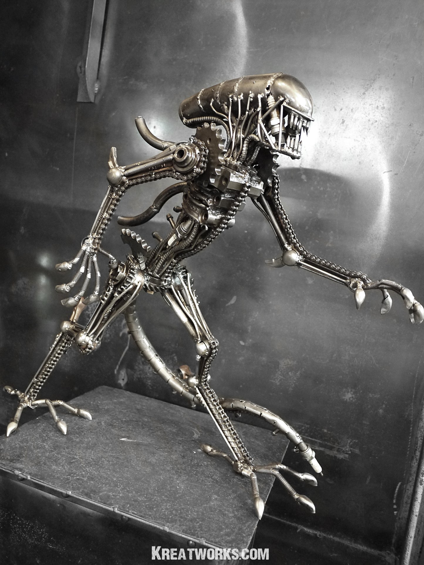 The Metal Standing Monster (Medium item) / Recycle Metal Sustainable Sculpture Art