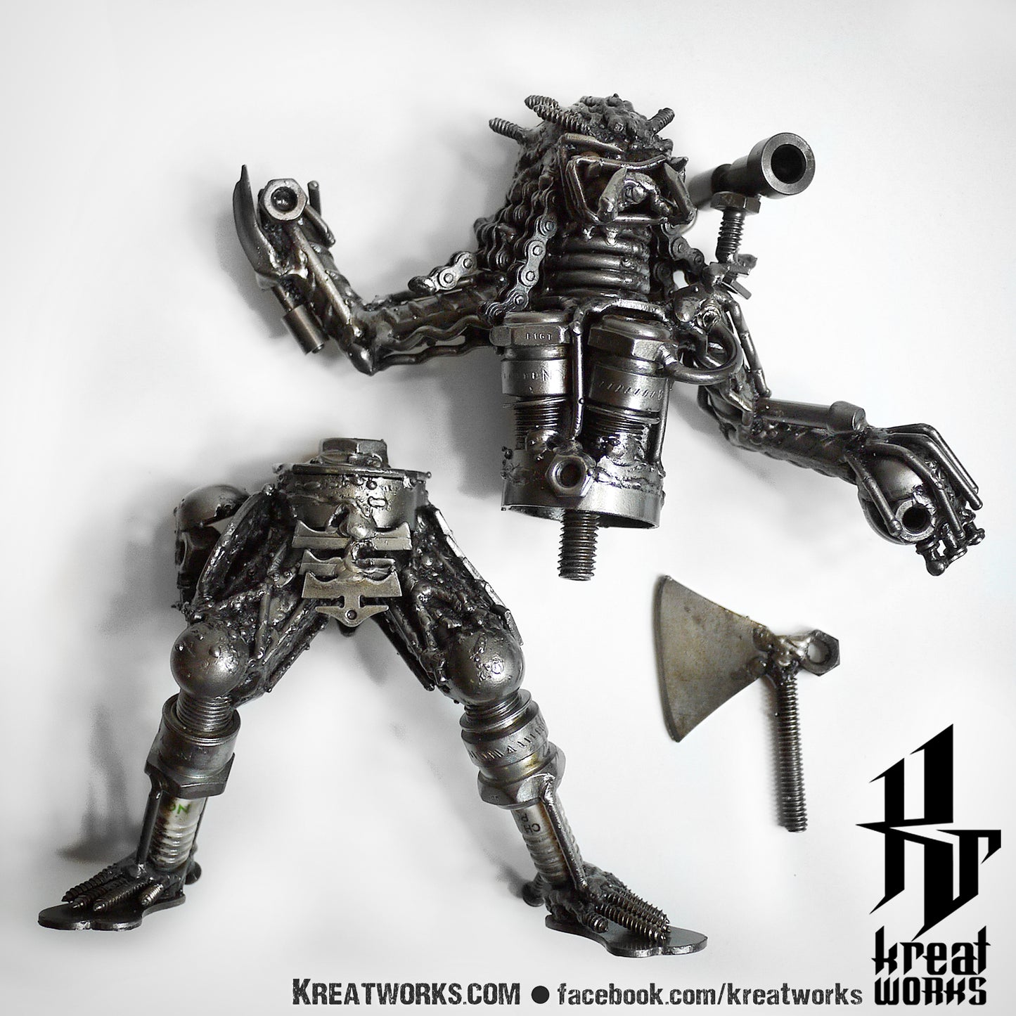 Mini Metal Hunter : Axe (small item) / Recycle Metal Sustainable Sculpture Art
