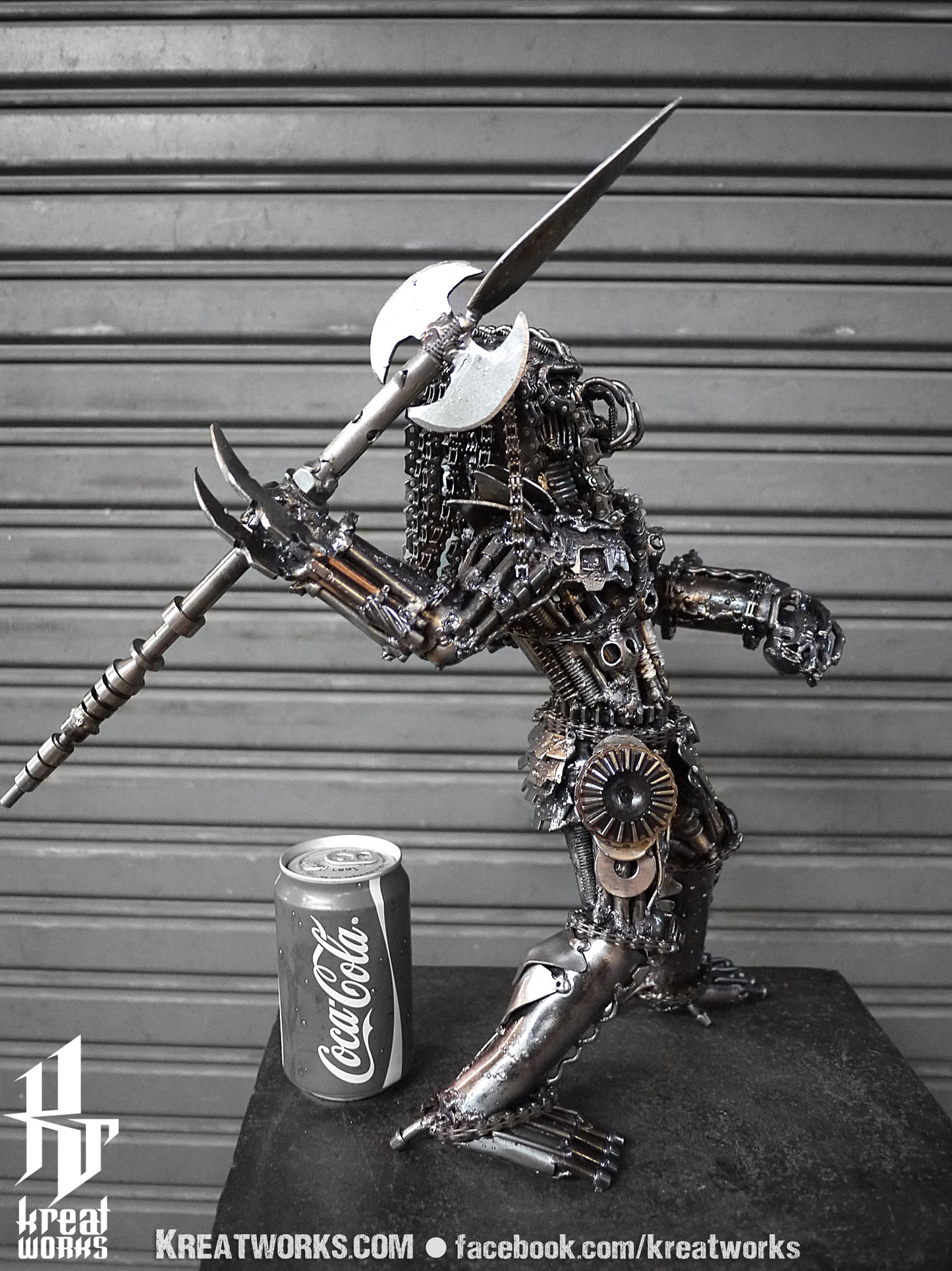 Metal Spearman Hunter (Medium item) / Recycle Metal Sustainable Sculpture Art