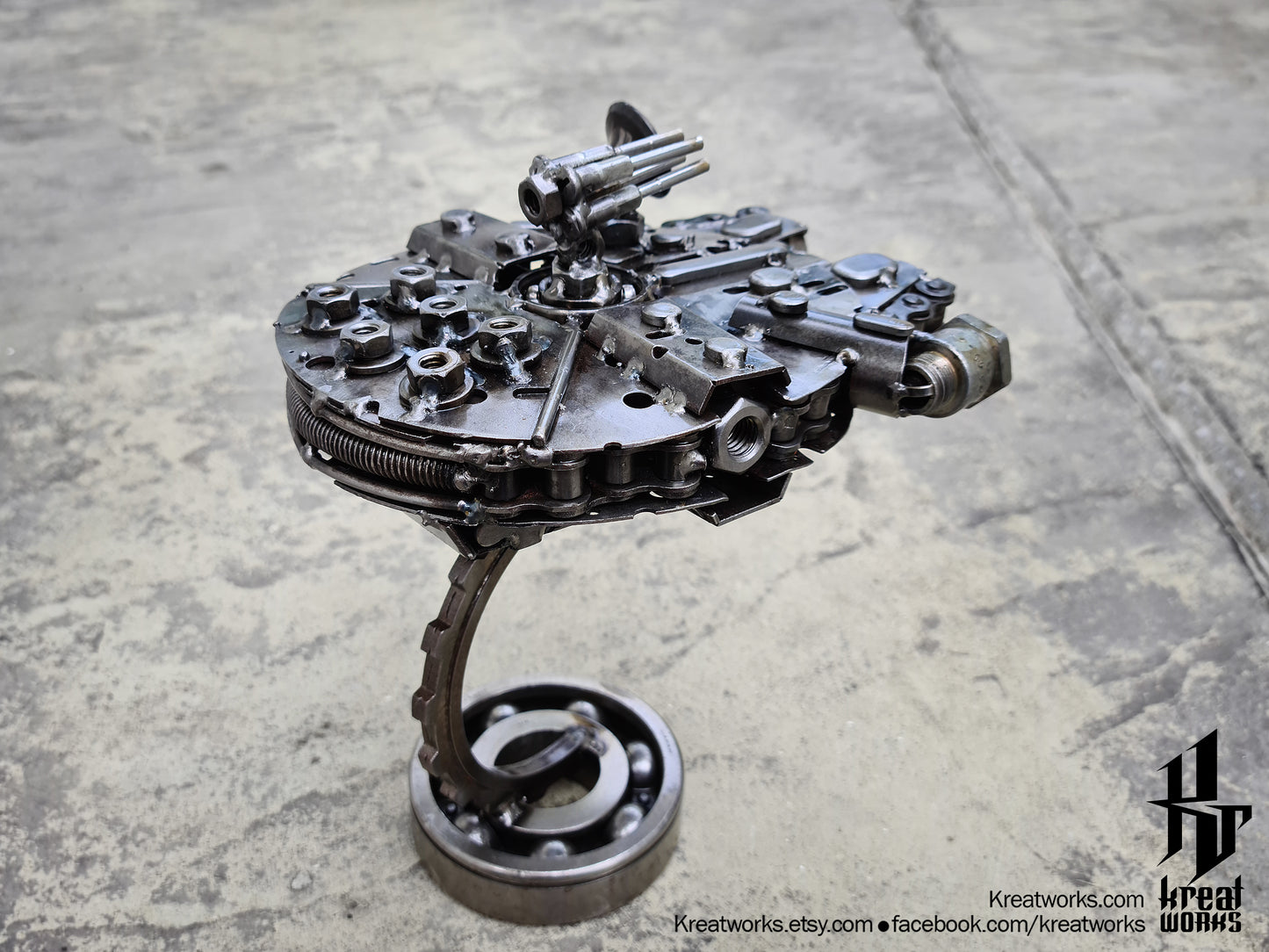 mini Light Freighter (small item) / Recycle Metal Sustainable Sculpture Art